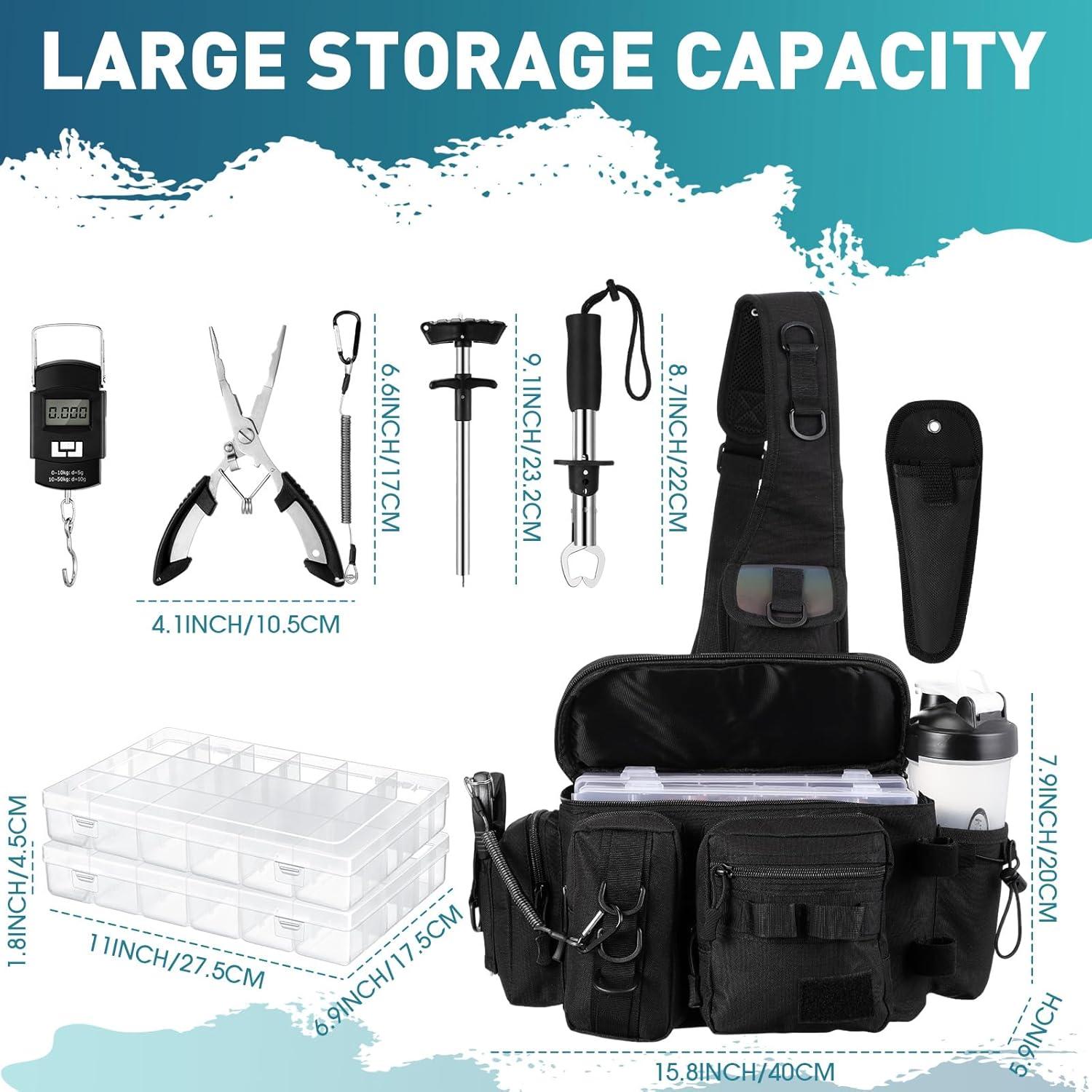 Kit de Pesca 88 Piezas RoundFunny con Bolsa y Accesorios