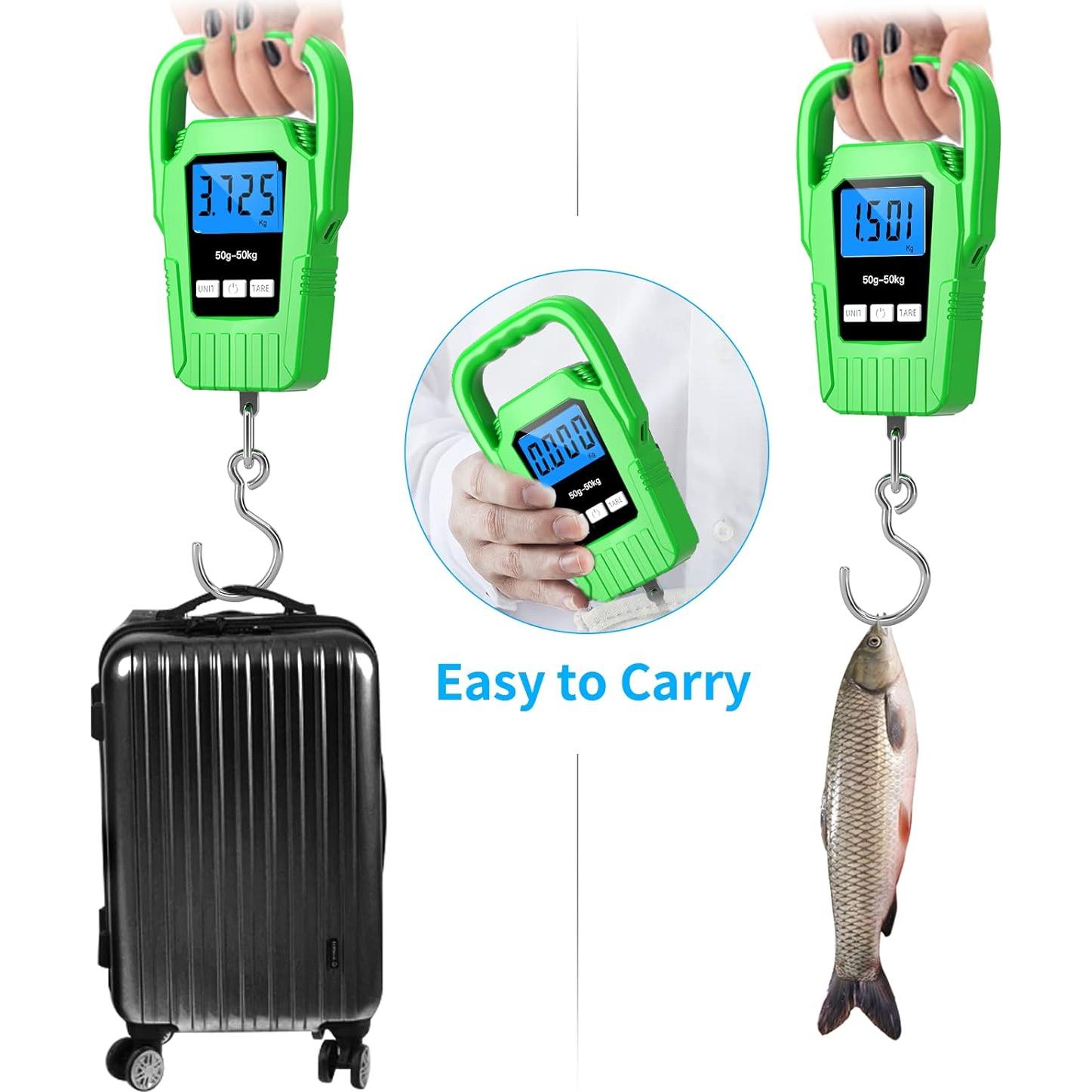 Báscula Digital Colgante SKEAP 50kg con Pantalla LCD Verde