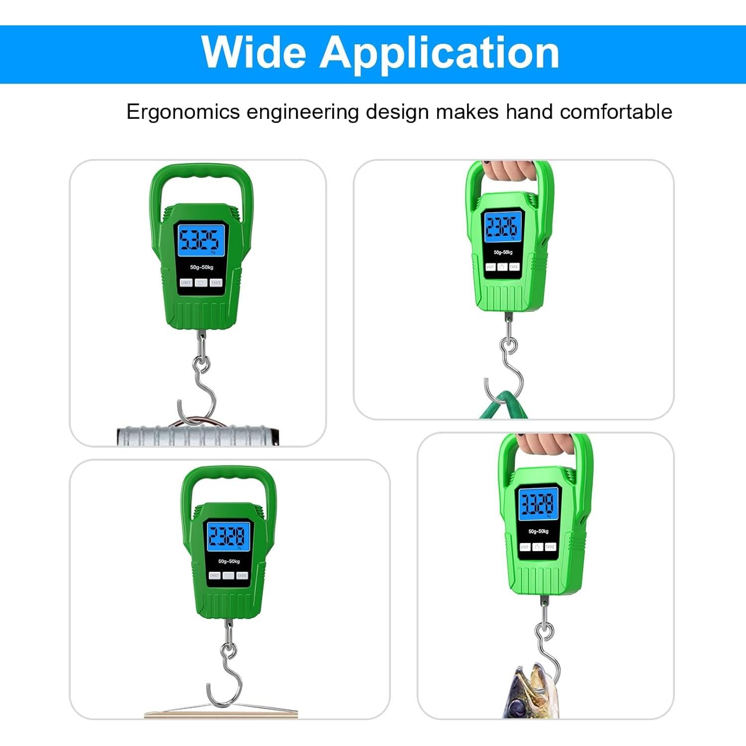 Báscula Digital Colgante SKEAP 50kg con Pantalla LCD Verde