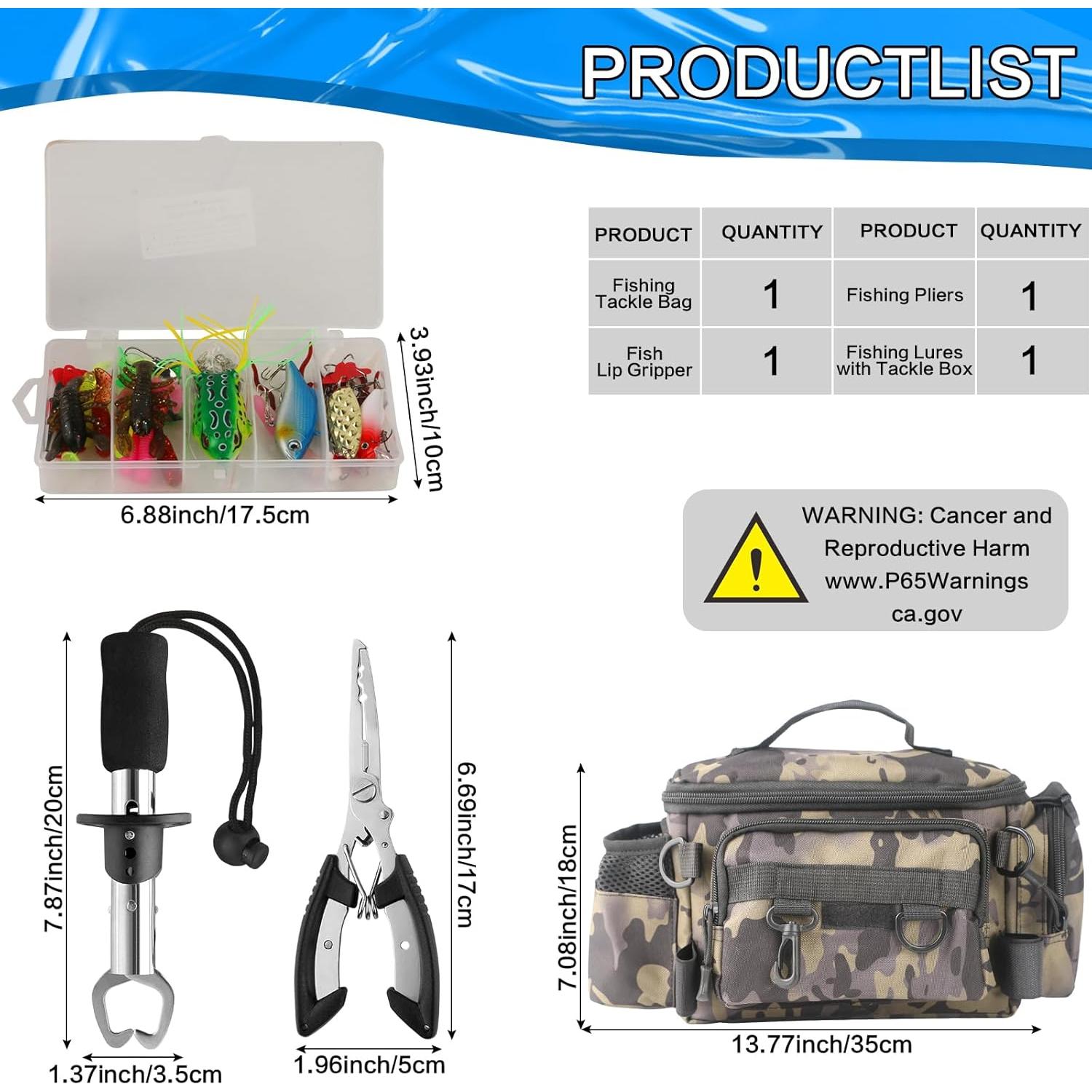 Kit de Herramientas de Pesca Mouhike 113 Piezas con Bolsa