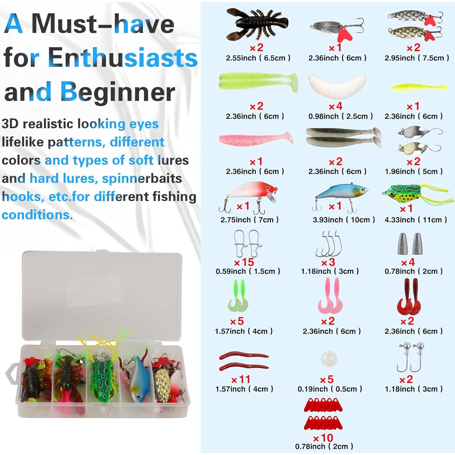 Kit de Herramientas de Pesca Mouhike 113 Piezas con Bolsa