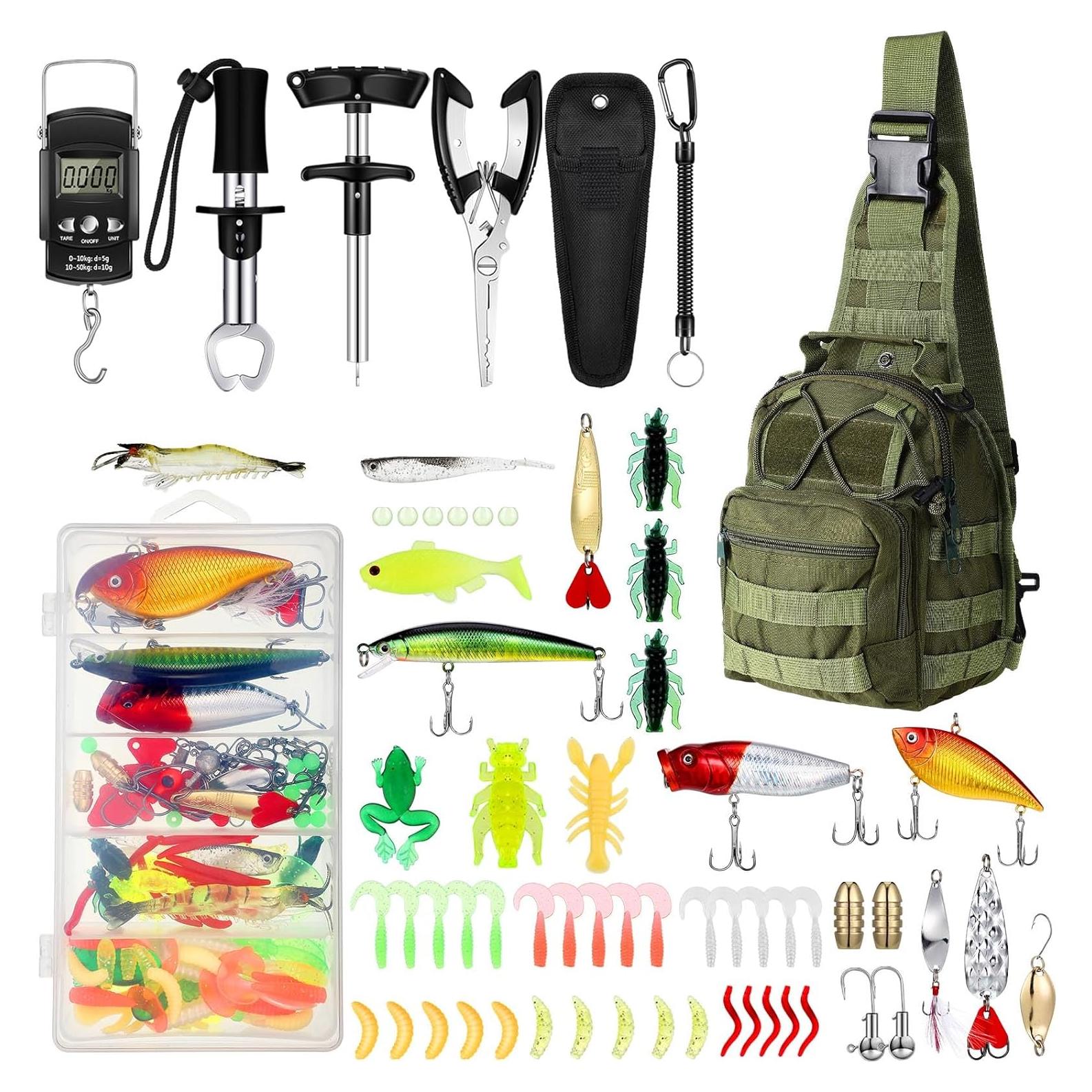 Kit de Herramientas de Pesca Sosation 134 Pcs con Cebo y Accesorios