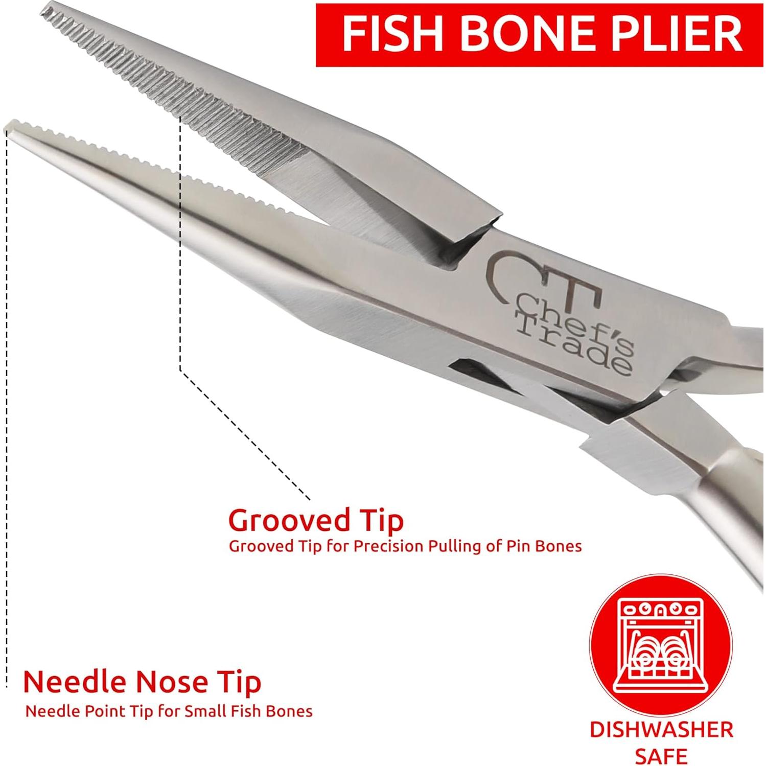 Pinzas de Huesos de Pescado Chef's Trade Acero Inoxidable Plata