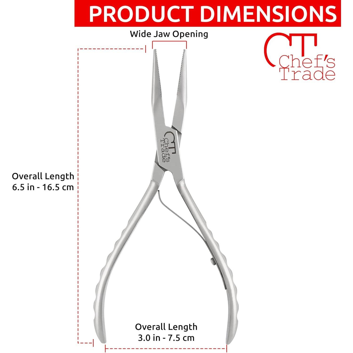 Pinzas de Huesos de Pescado Chef's Trade Acero Inoxidable Plata