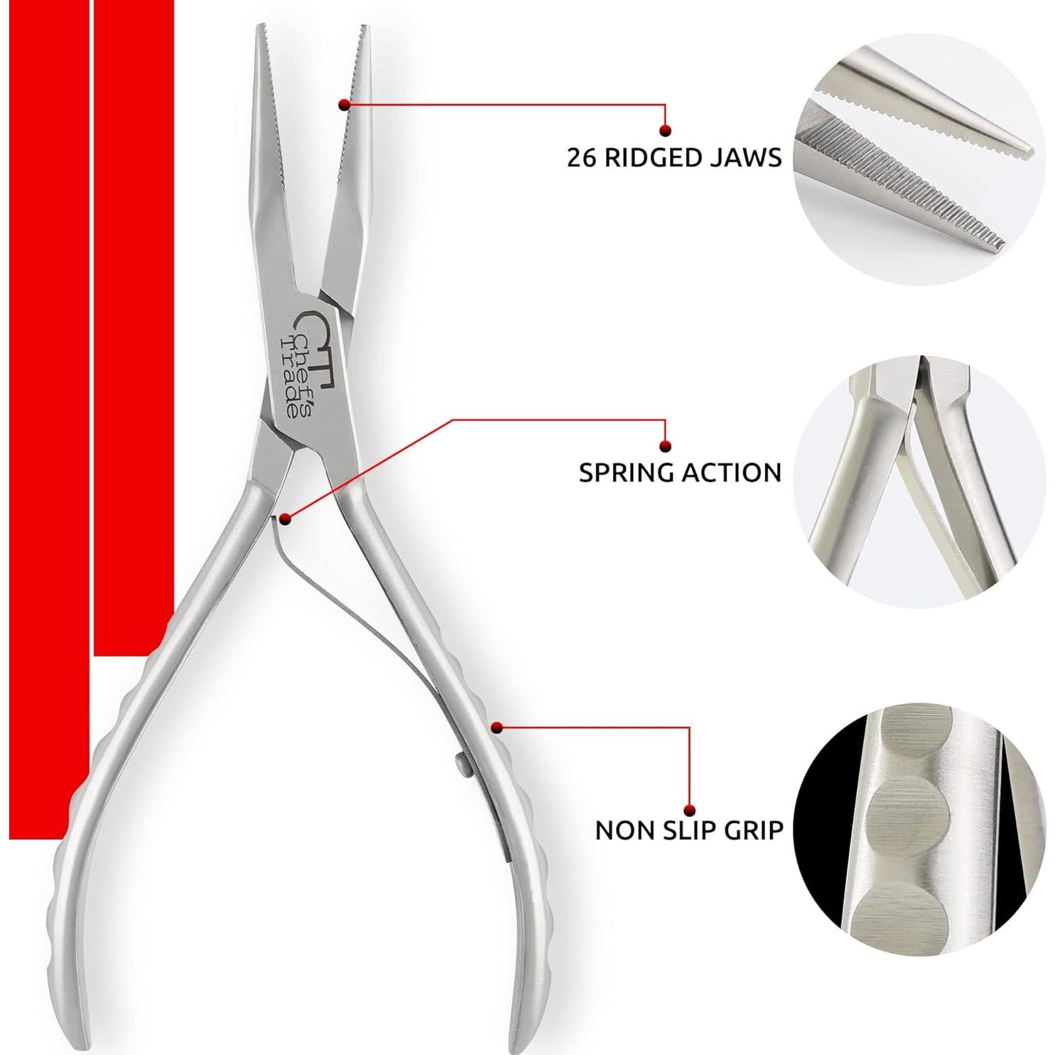 Pinzas de Huesos de Pescado Chef's Trade Acero Inoxidable Plata