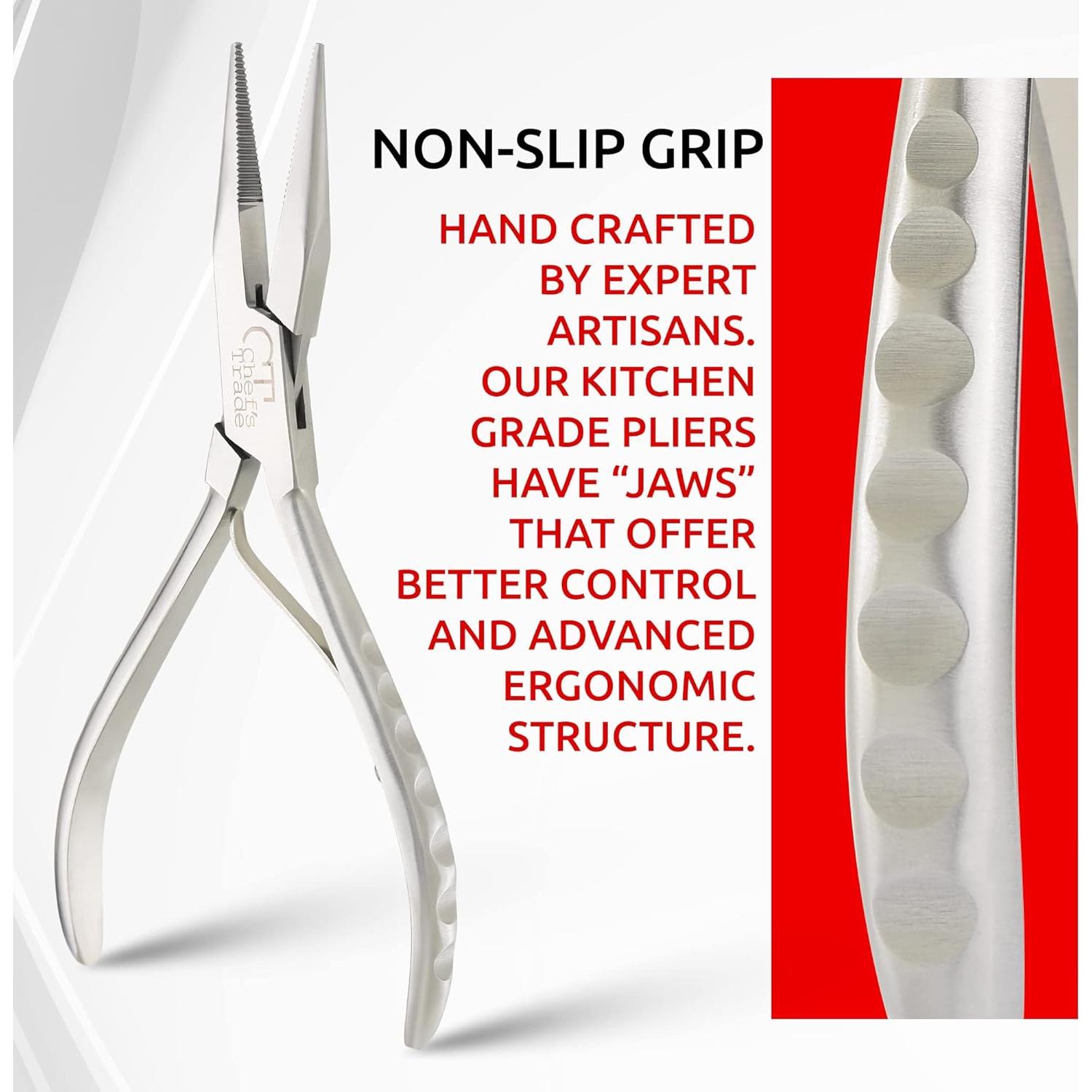 Pinzas de Huesos de Pescado Chef's Trade Acero Inoxidable Plata