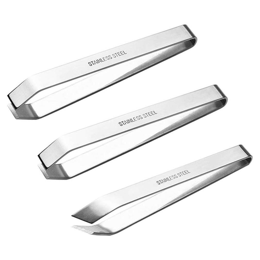 Set de 3 Pinzas de Espinas de Pescado maxin - Acero Inoxidable