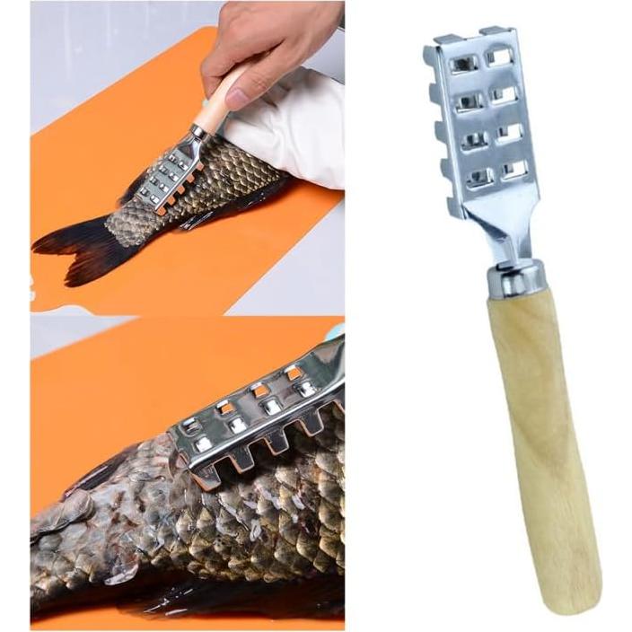 Raspador de Escamas de Pescado Acero Inoxidable Ergonomico