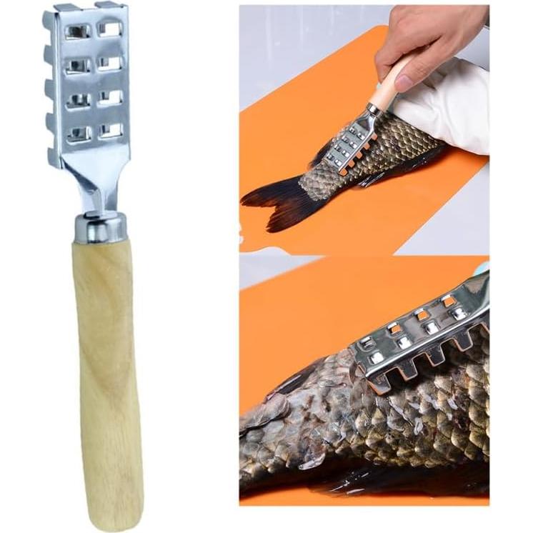 Raspador de Escamas de Pescado Acero Inoxidable Ergonomico
