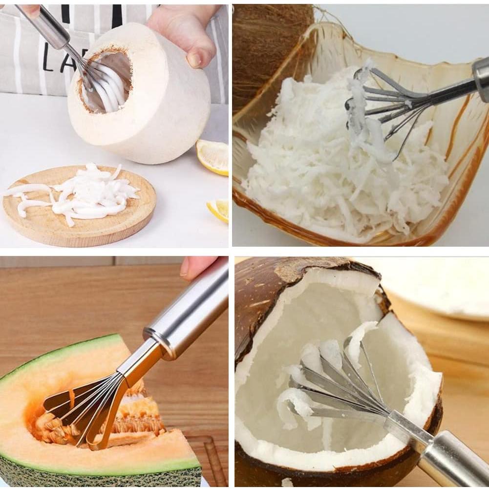 Raspador de Carne de Coco Jilukibo Acero Inoxidable 2 Piezas