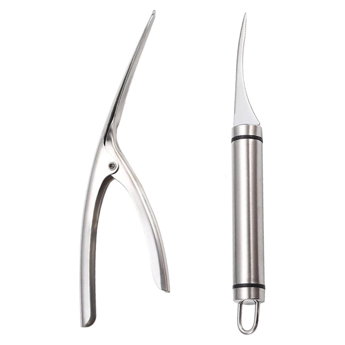 Set de Cuchillos y Pelador de Camarón JIEOU - Acero Inoxidable