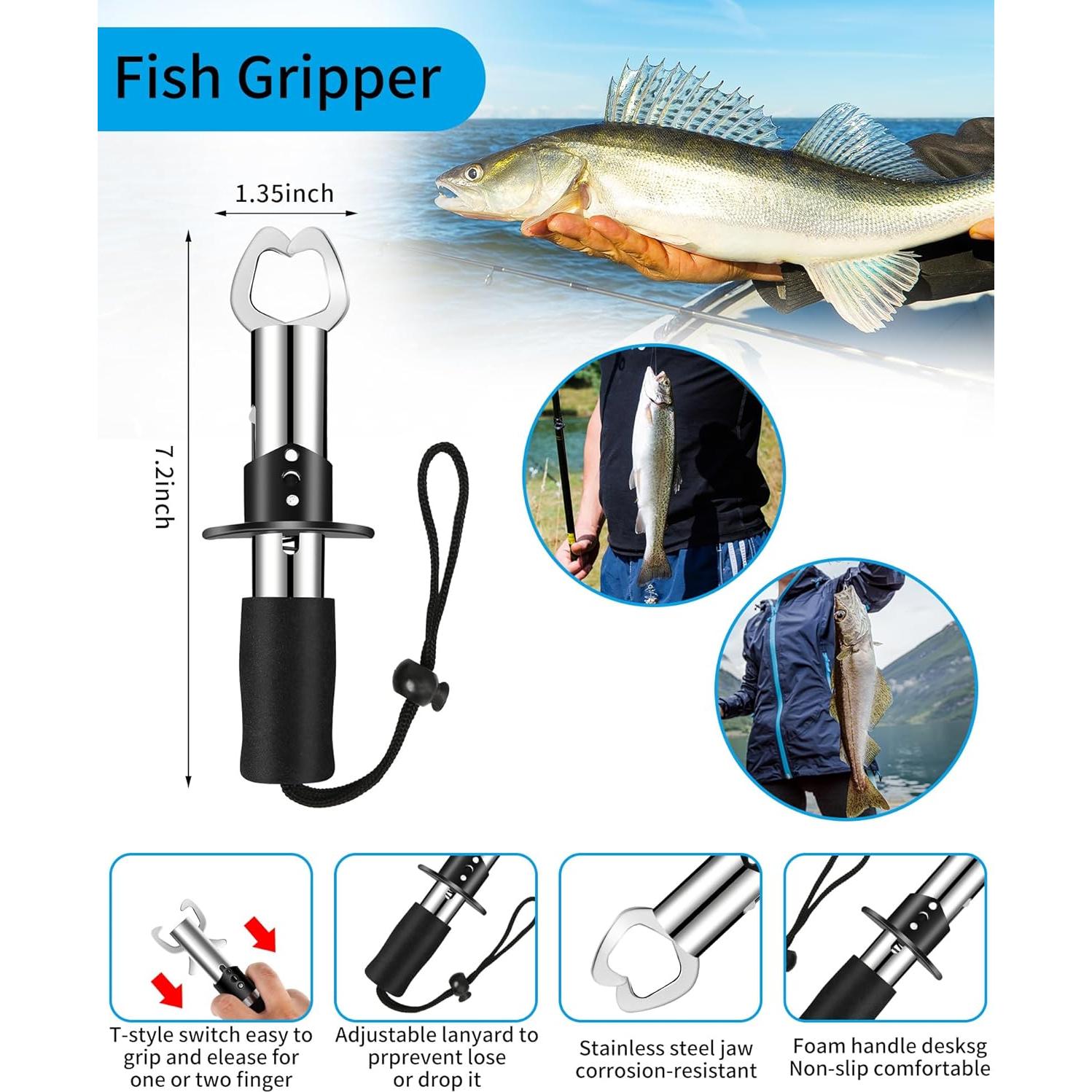 Kit de Herramientas de Pesca AOFUXTI - 6 Piezas, Acero Inoxidable