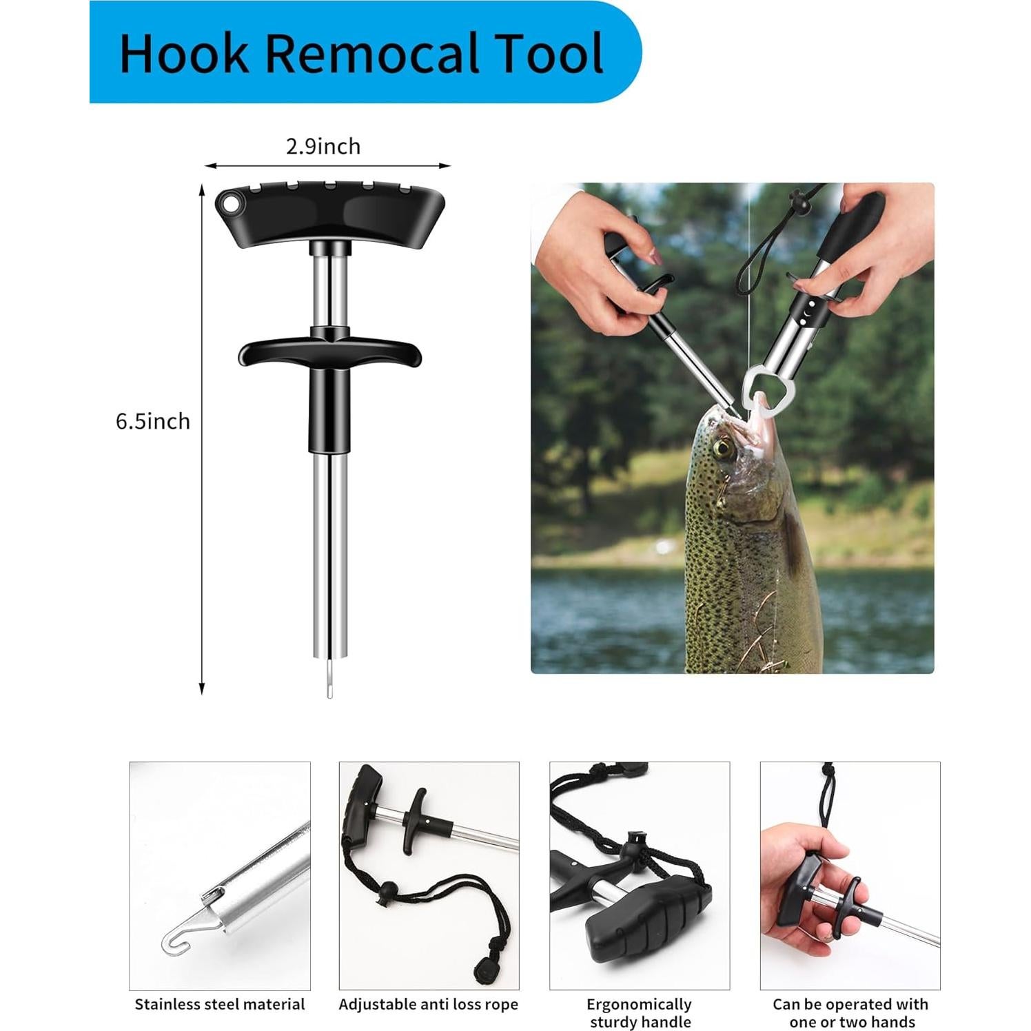 Kit de Herramientas de Pesca AOFUXTI - 6 Piezas, Acero Inoxidable