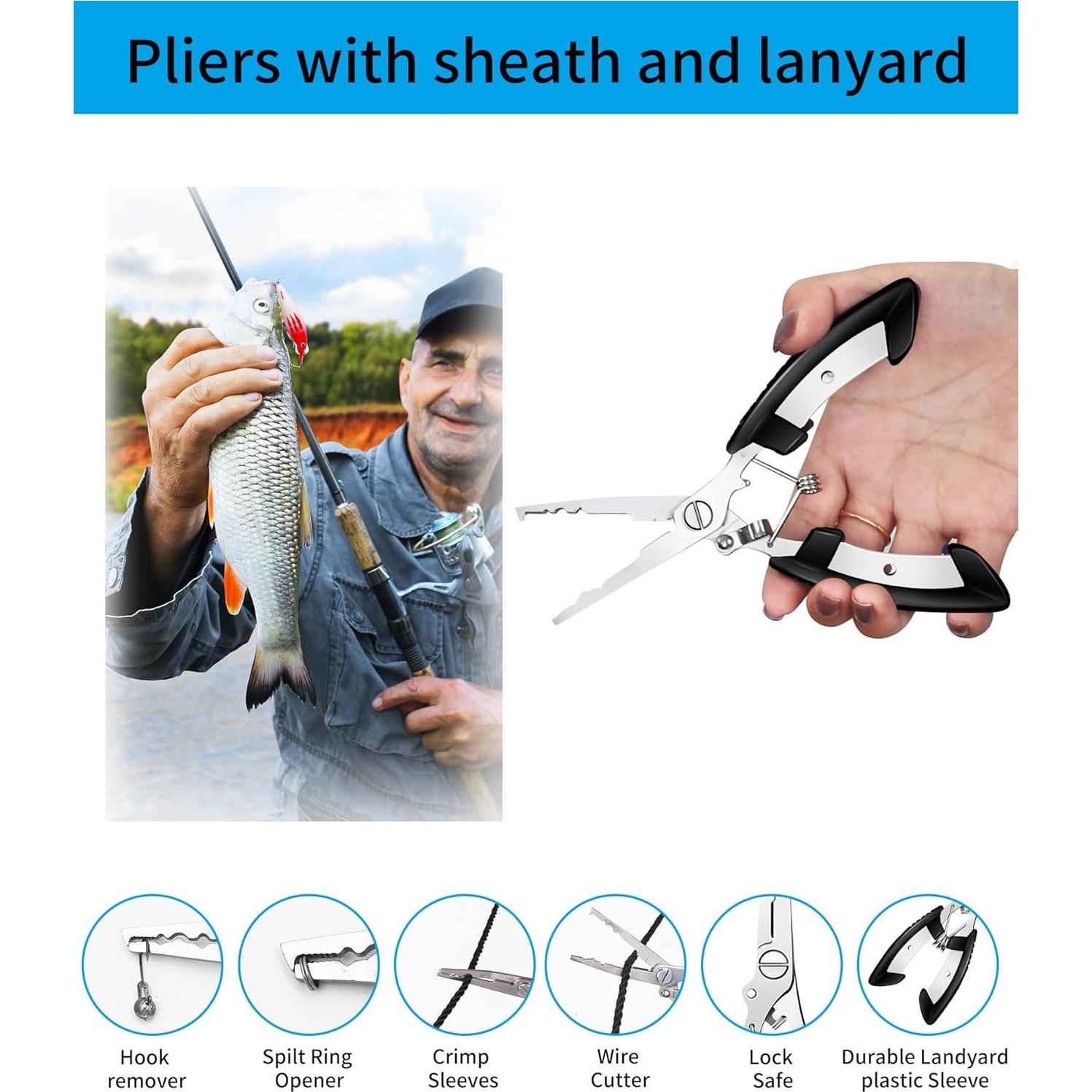 Kit de Herramientas de Pesca AOFUXTI - 6 Piezas, Acero Inoxidable