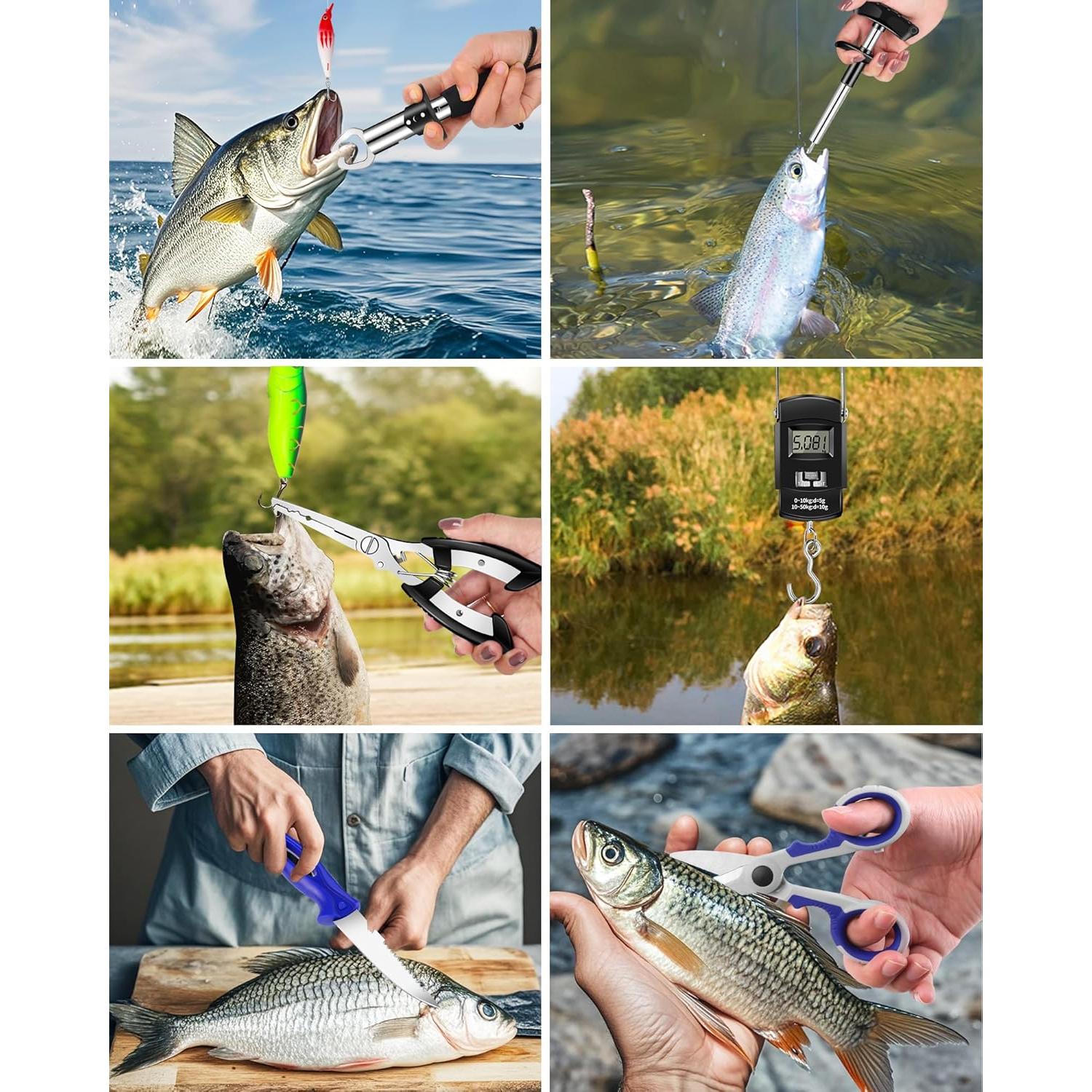 Kit de Herramientas de Pesca AOFUXTI - 6 Piezas, Acero Inoxidable