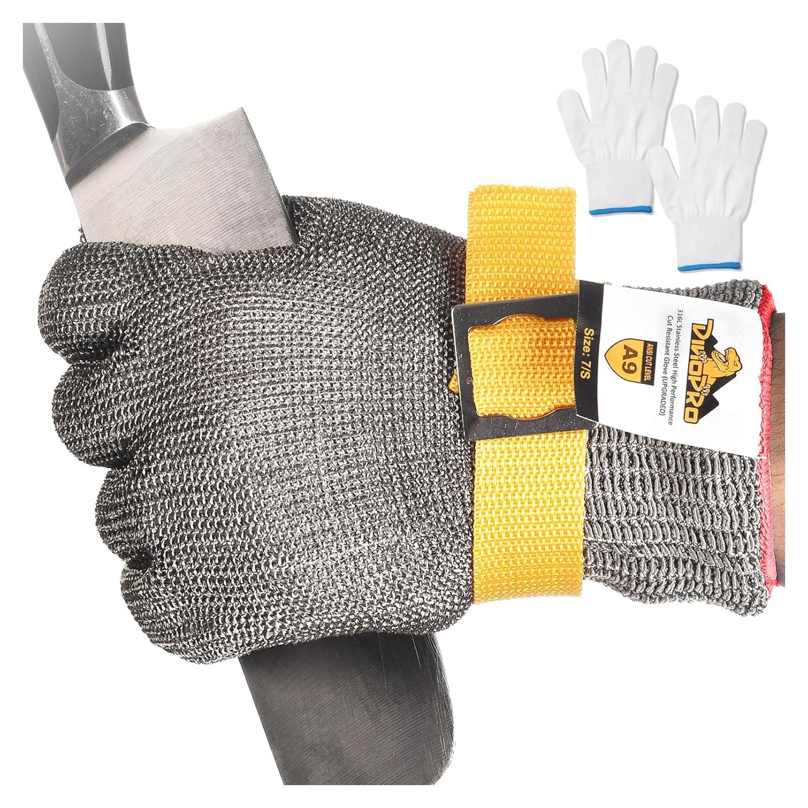 Guante Resistente a Cortes DINOPRO 2.0 ANSI A9 Acero Inoxidable