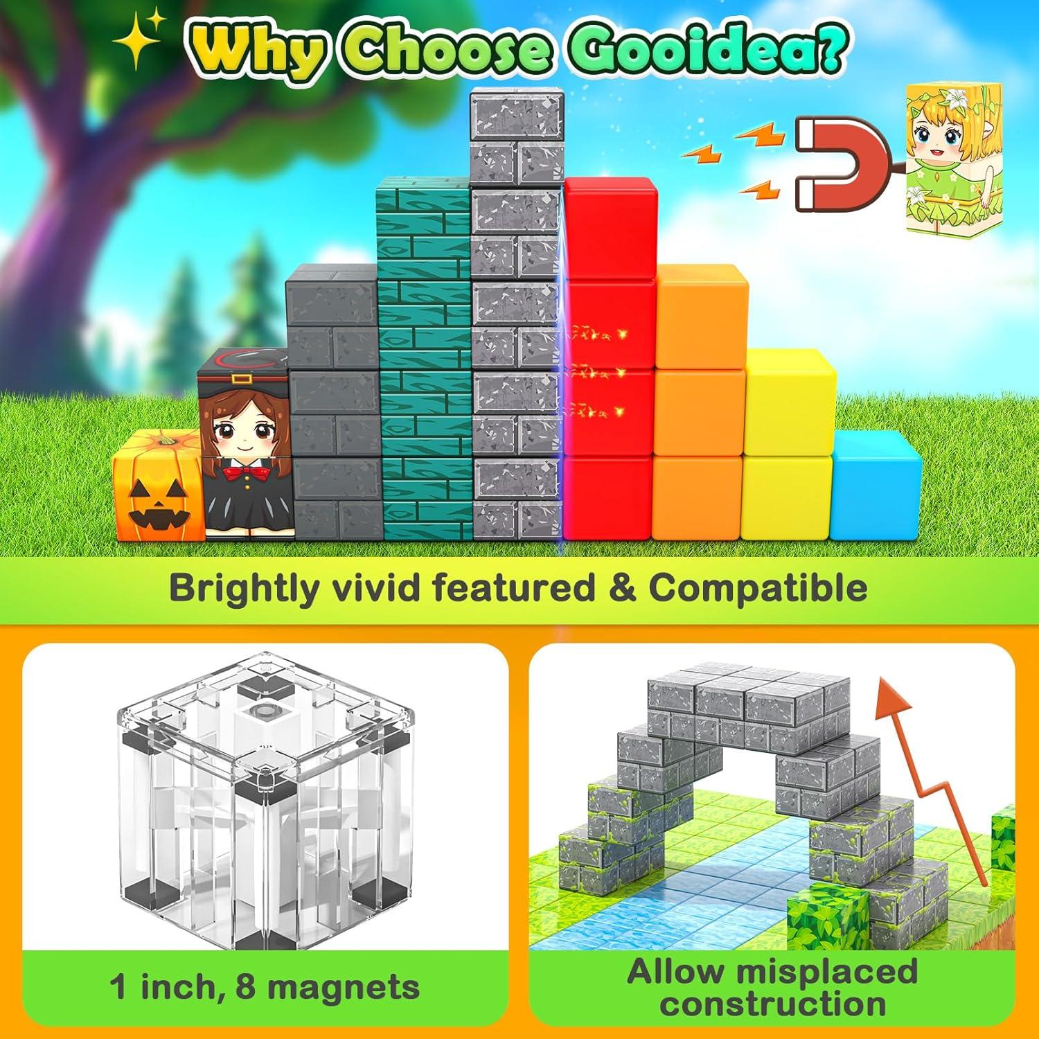 Bloques Magnéticos Gooidea 88PCS Juguetes de Construcción