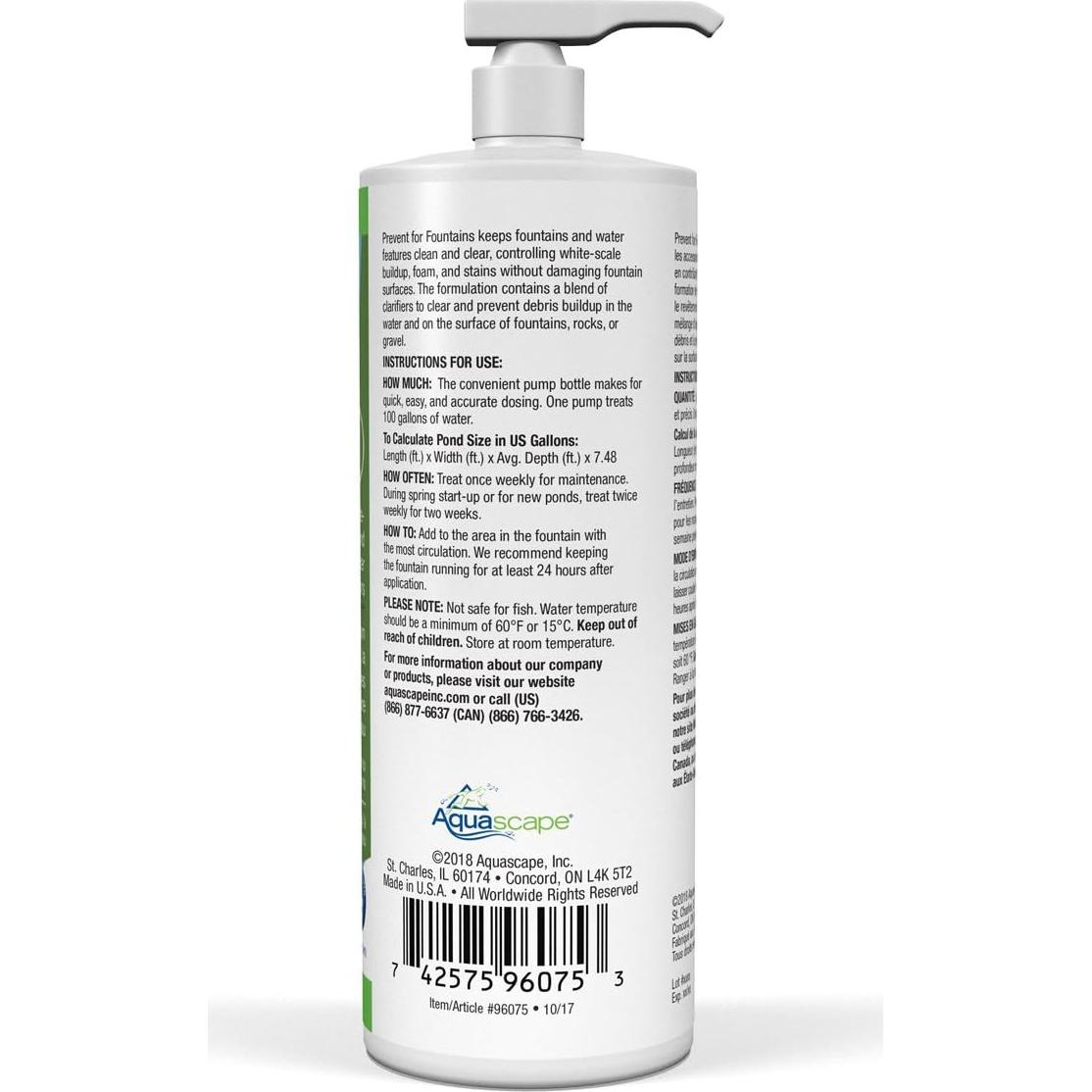 Tratamiento de Agua Aquascape Prevent 946 ml para Fuentes