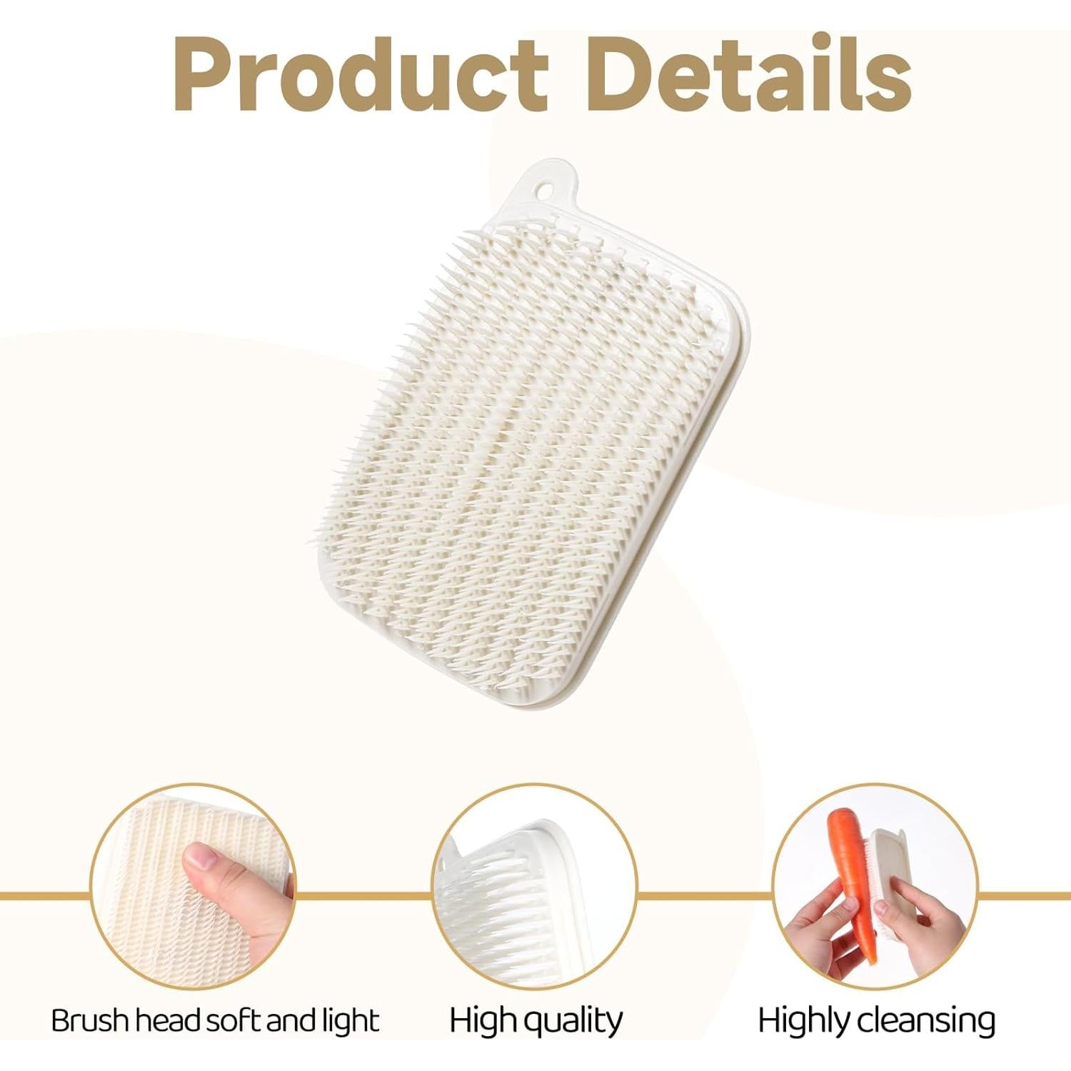 Juego de 4 Cepillos de Silicona Lusofie para Limpiar Verduras