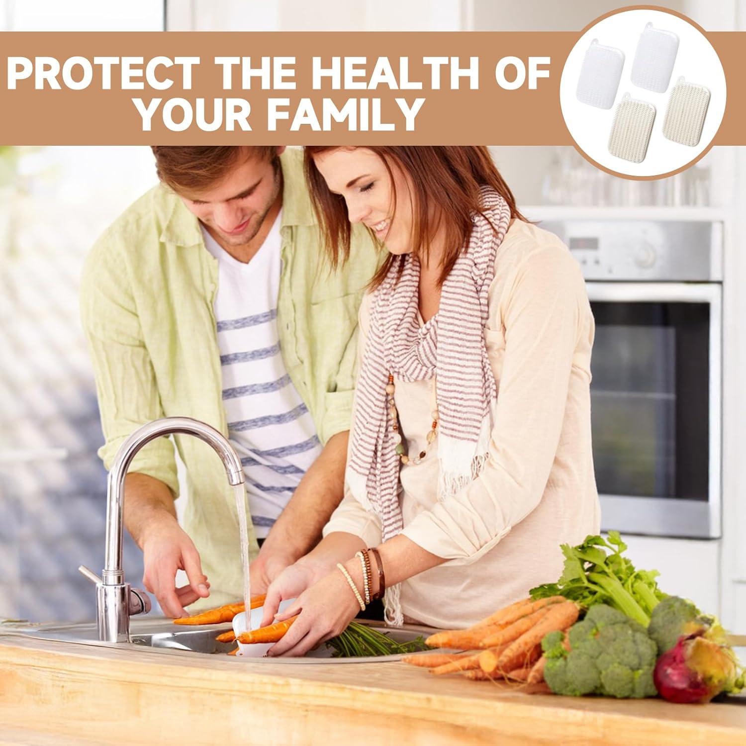 Juego de 4 Cepillos de Silicona Lusofie para Limpiar Verduras