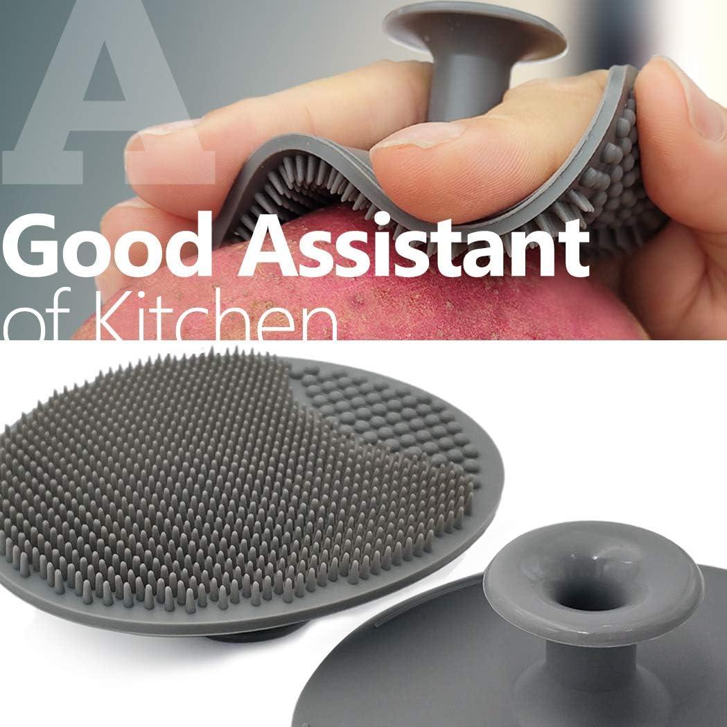 Cepillo Limpiador de Verduras ZEMOZEN - Silicona Flexible Gris