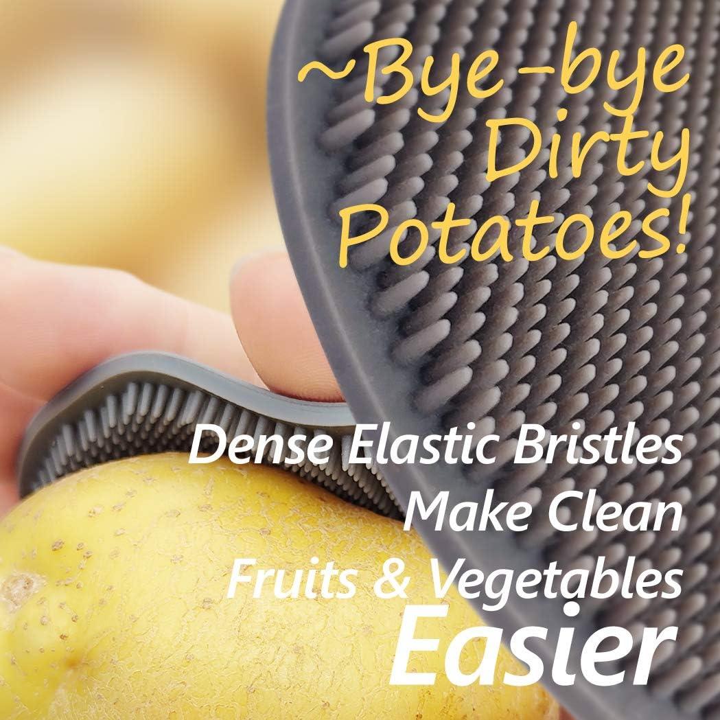 Cepillo Limpiador de Verduras ZEMOZEN - Silicona Flexible Gris