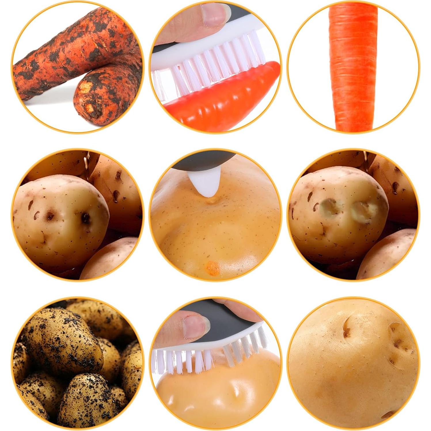 Cepillo de Verduras Hpmjz Ergonómico Antideslizante 9.9x5.8 cm