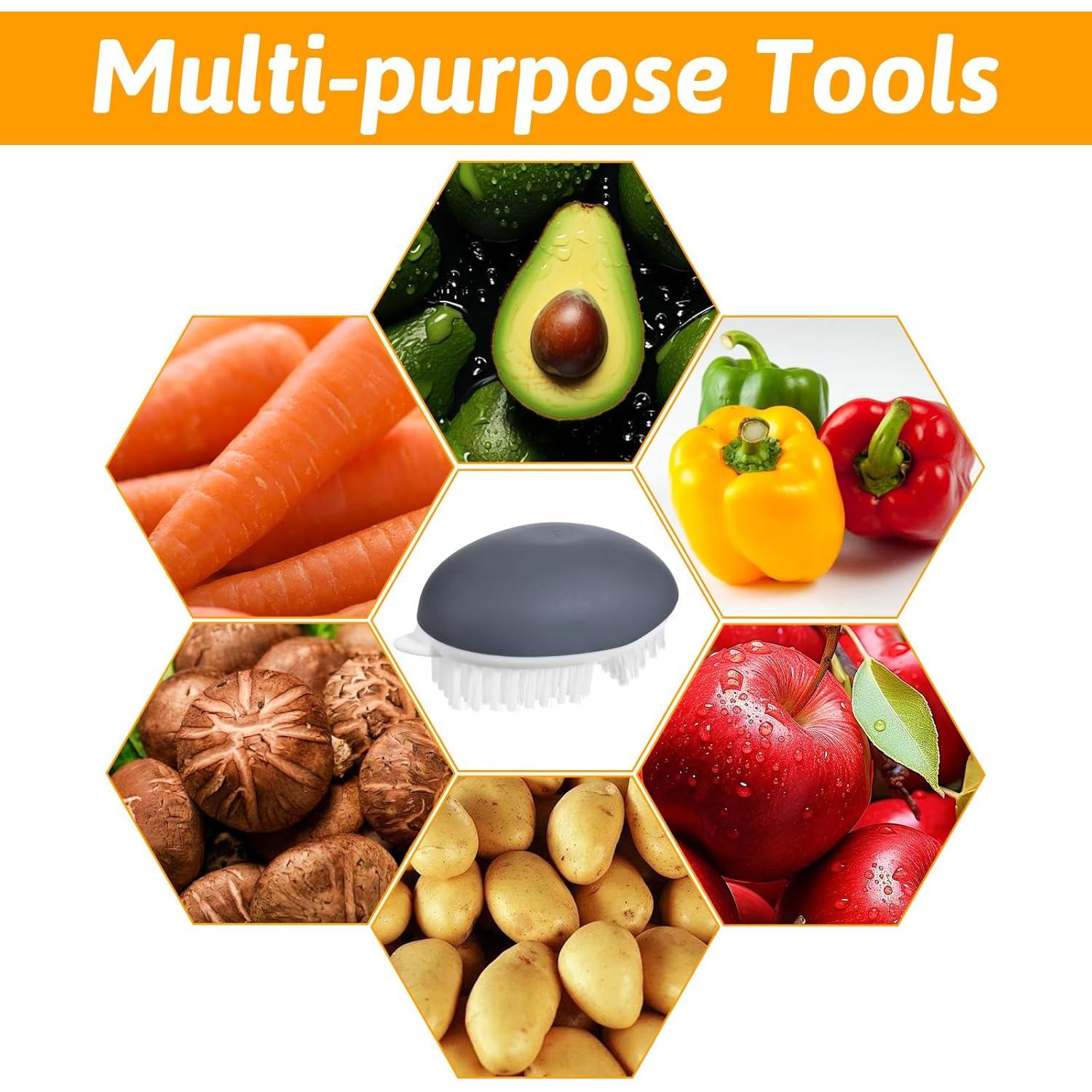 Cepillo de Verduras Hpmjz Ergonómico Antideslizante 9.9x5.8 cm