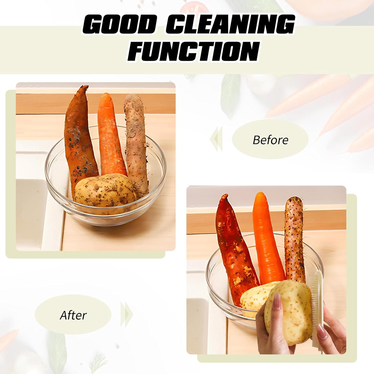 Juego de 4 Cepillos de Verduras ROBOHOOK - Cerdas Suaves