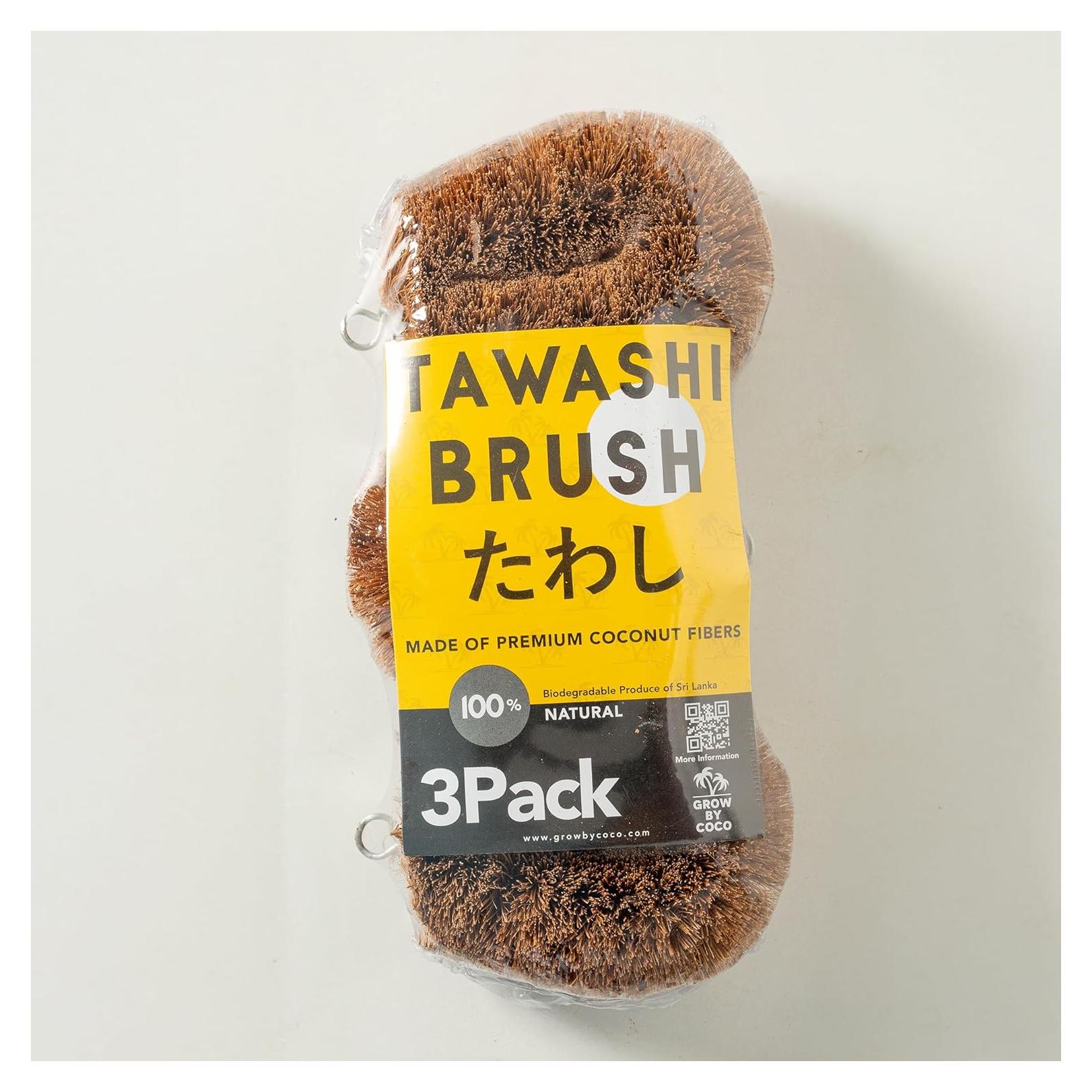 Paquete de 3 Cepillos Tawashi GrowByCoco de Coco Natural