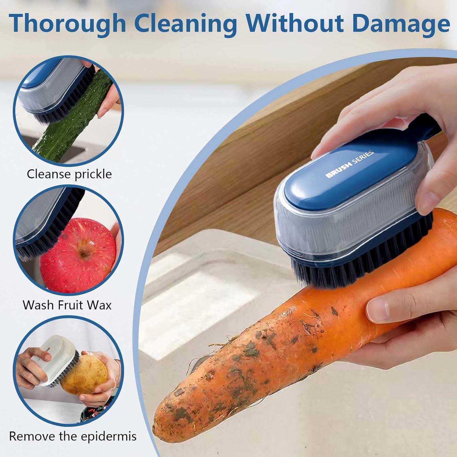 2 Cepillos de Verduras Realand con Cerdas Duras y Suaves