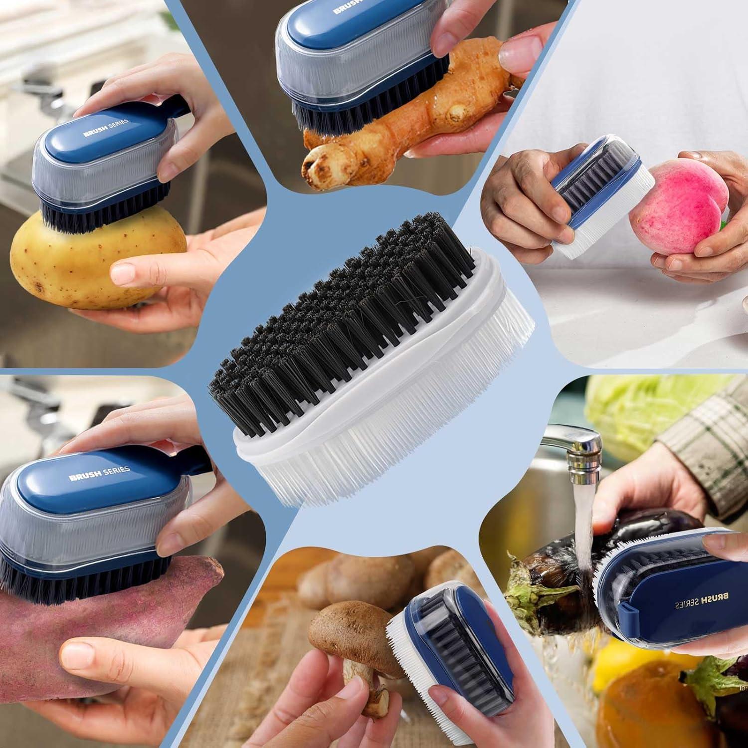 2 Cepillos de Verduras Realand con Cerdas Duras y Suaves