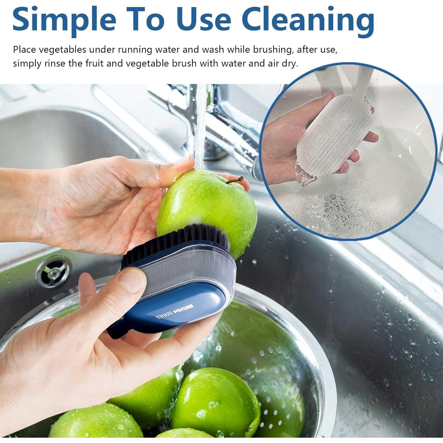 2 Cepillos de Verduras Realand con Cerdas Duras y Suaves