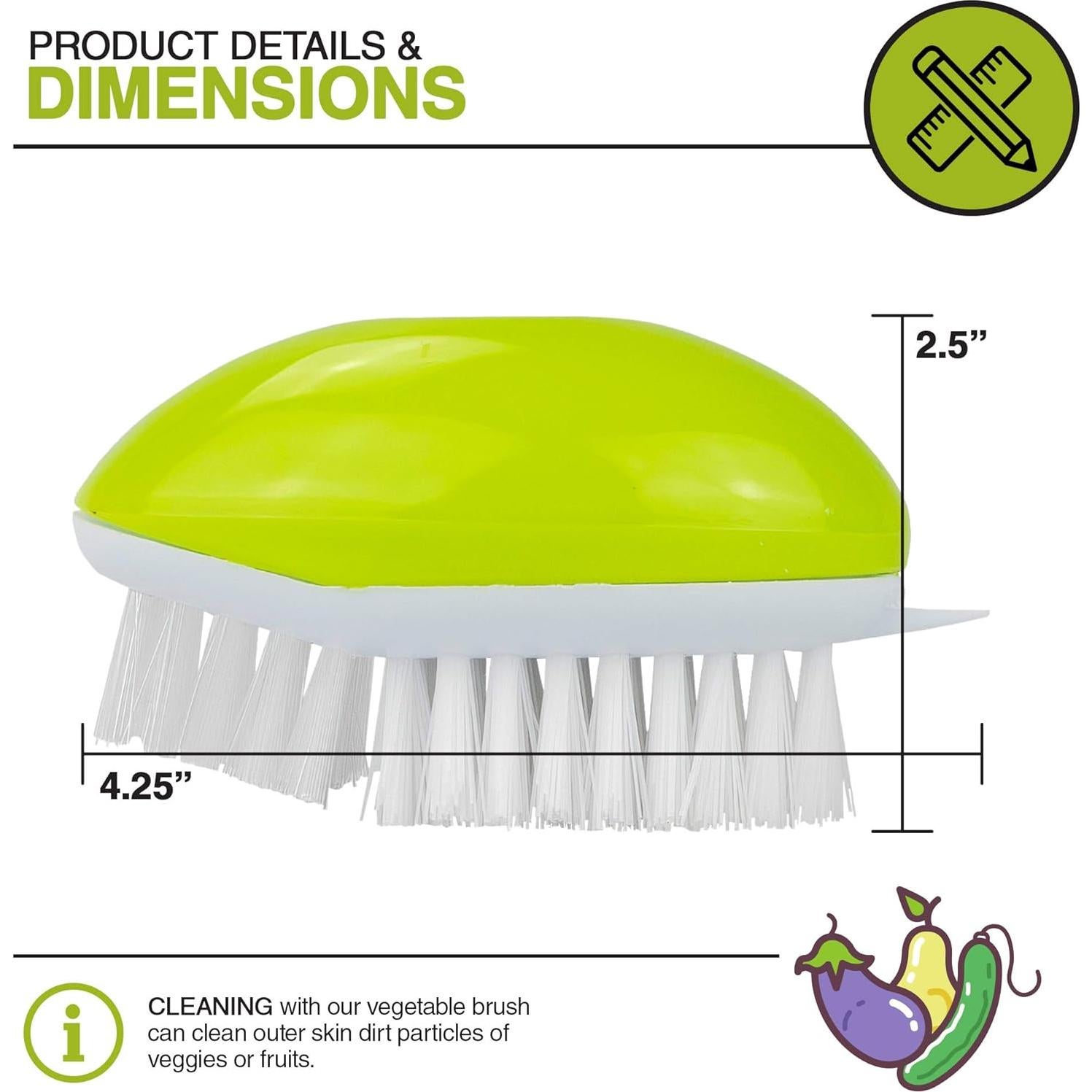 Cepillo de Verduras Exultimate Verde 10.8 cm x 6.4 cm Nylon