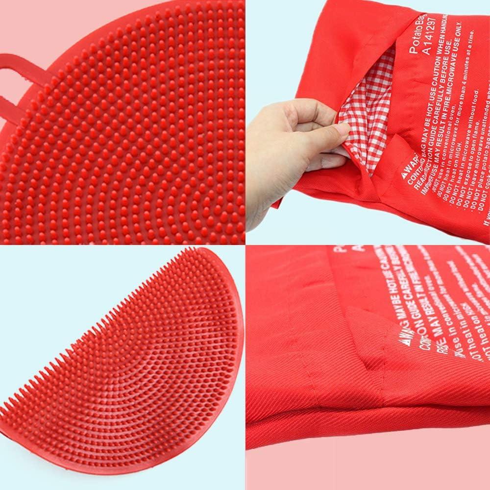 Kit Bolsa Microondas Roucerlin + 2 Cepillos Silicona Naranja