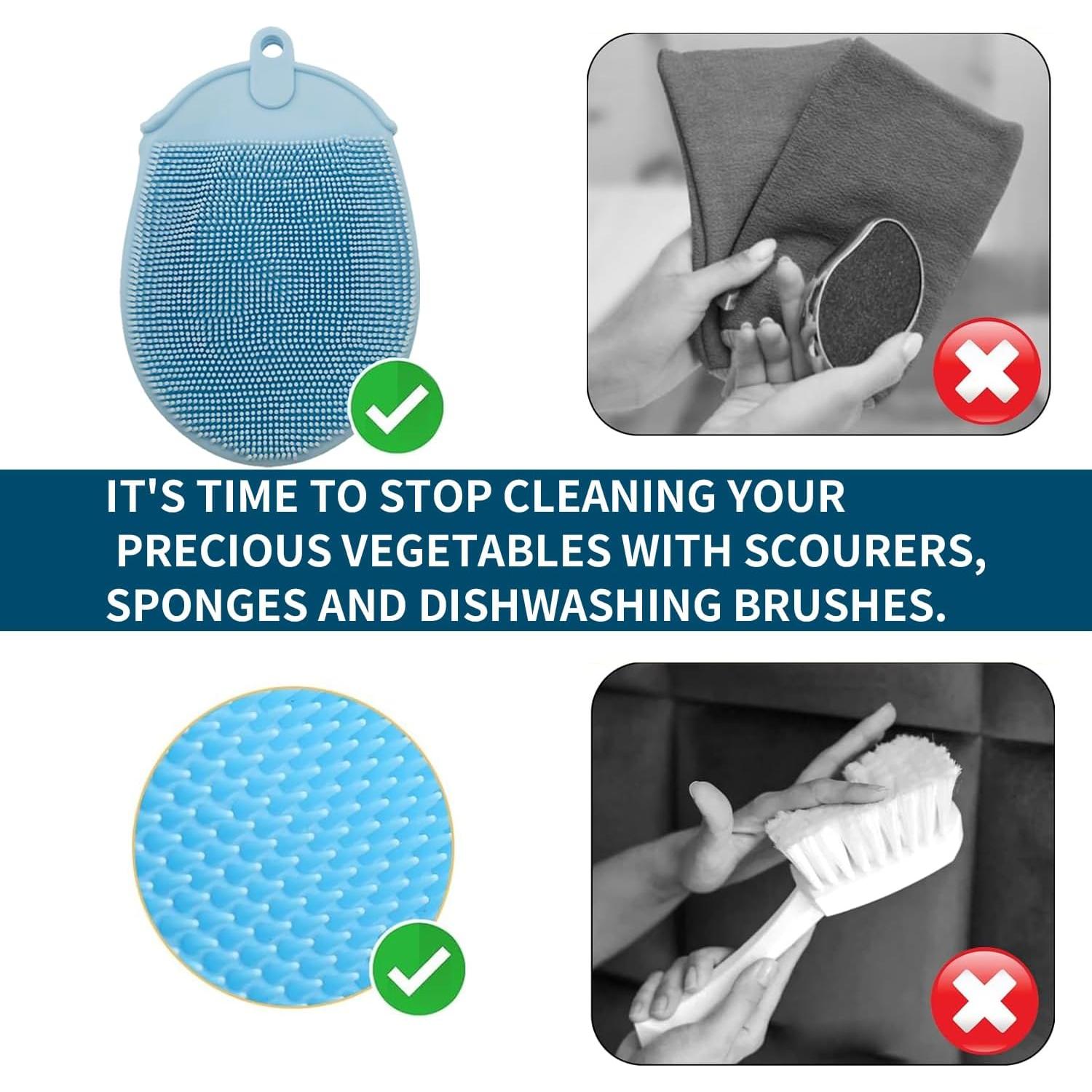 Cepillo Limpiador de Verduras Zorgons - Silicona Azul 45g