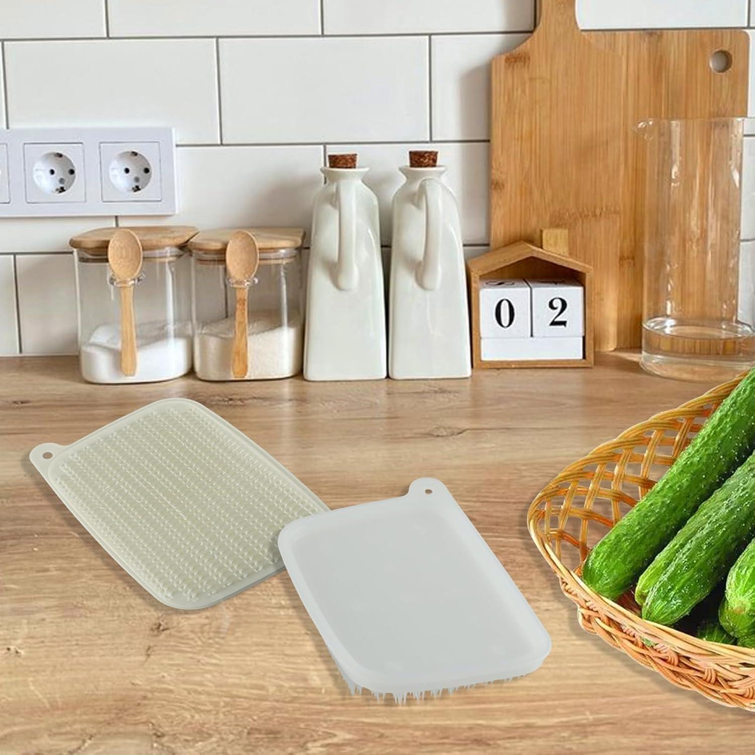 Cepillo de Fregar Verduras QIYUDA 4 Pcs Ergonómico