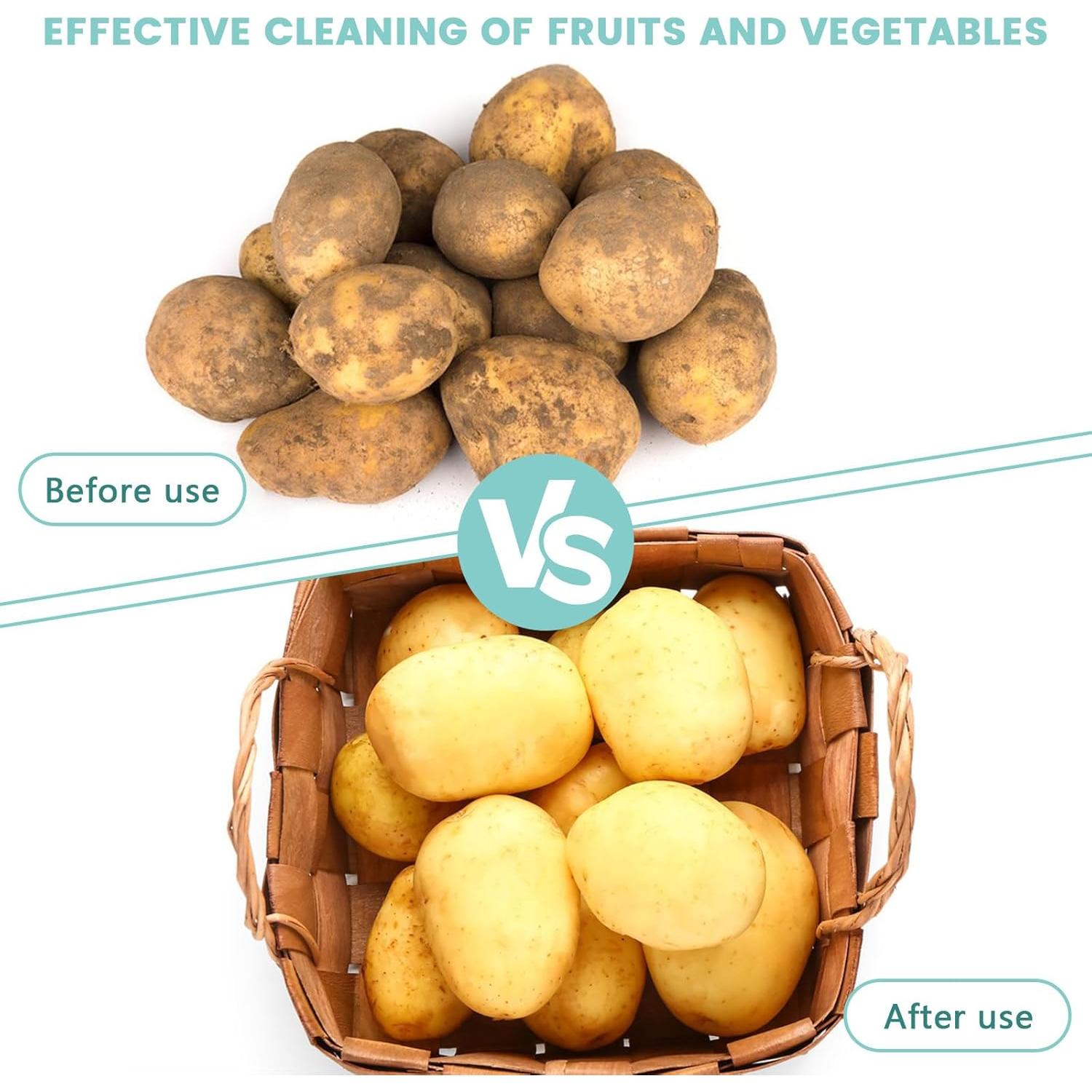 Paquete de 3 cepillos de verduras Roucerlin - Gris, 9.9x5.8 cm