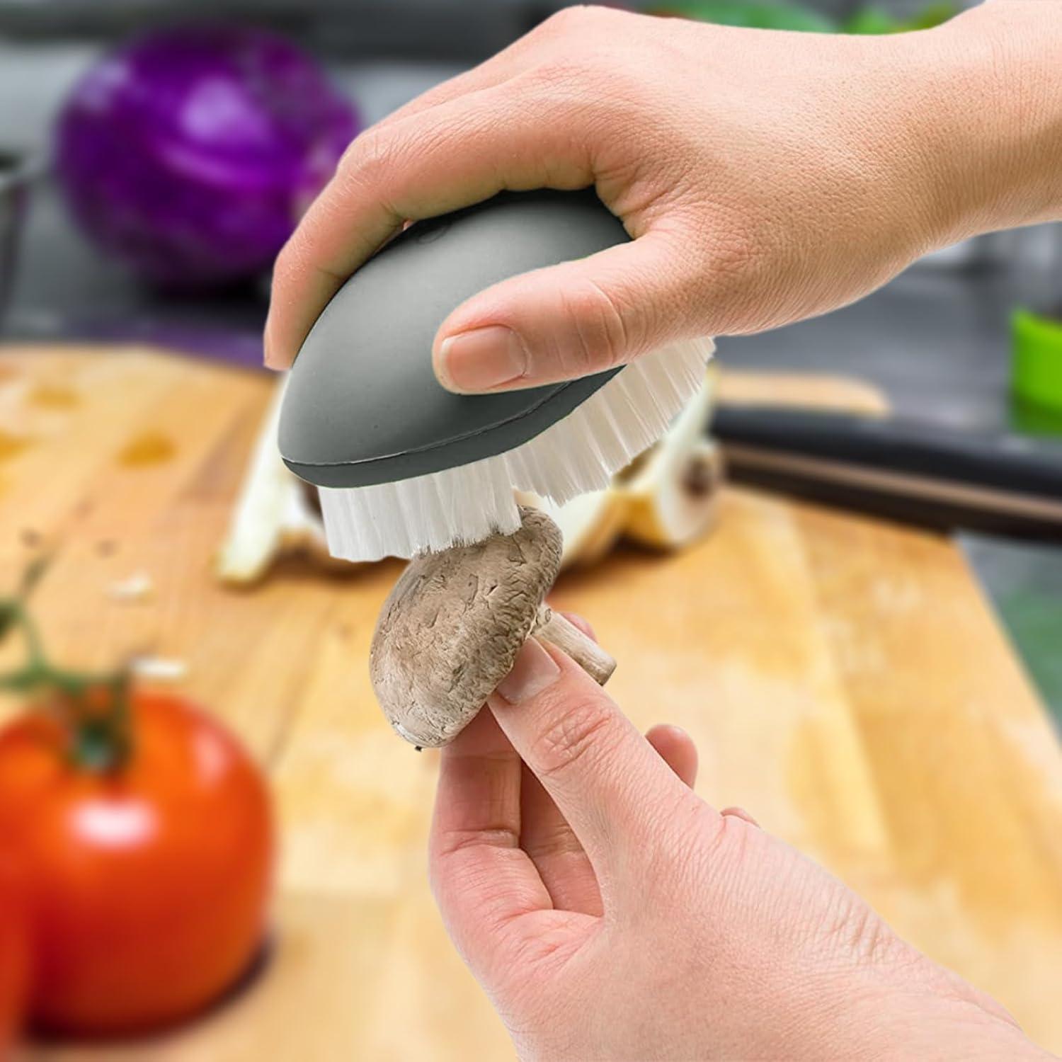 Paquete de 3 cepillos de verduras Roucerlin - Gris, 9.9x5.8 cm