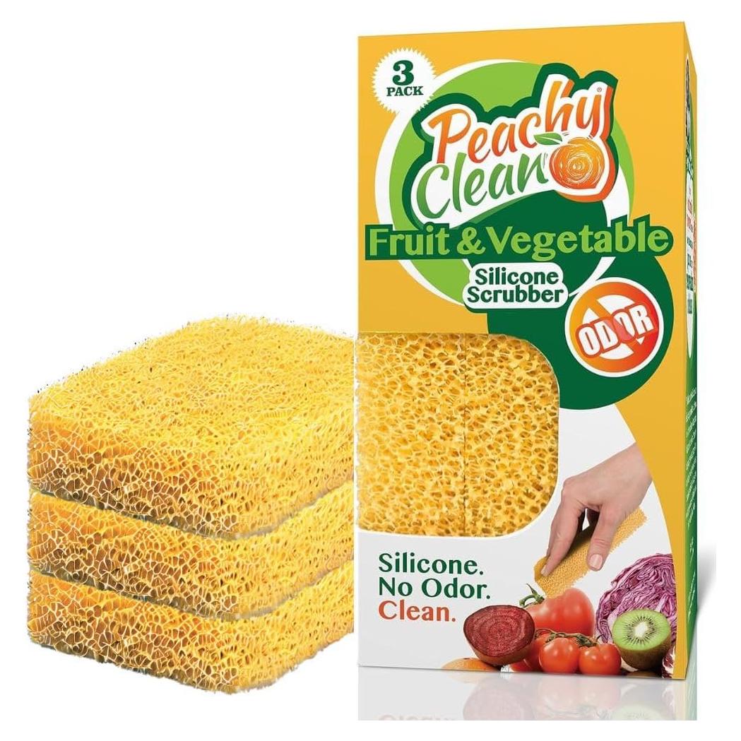 Limpiador de Silicona Peachy Clean - 3 Unidades para Frutas y Verduras