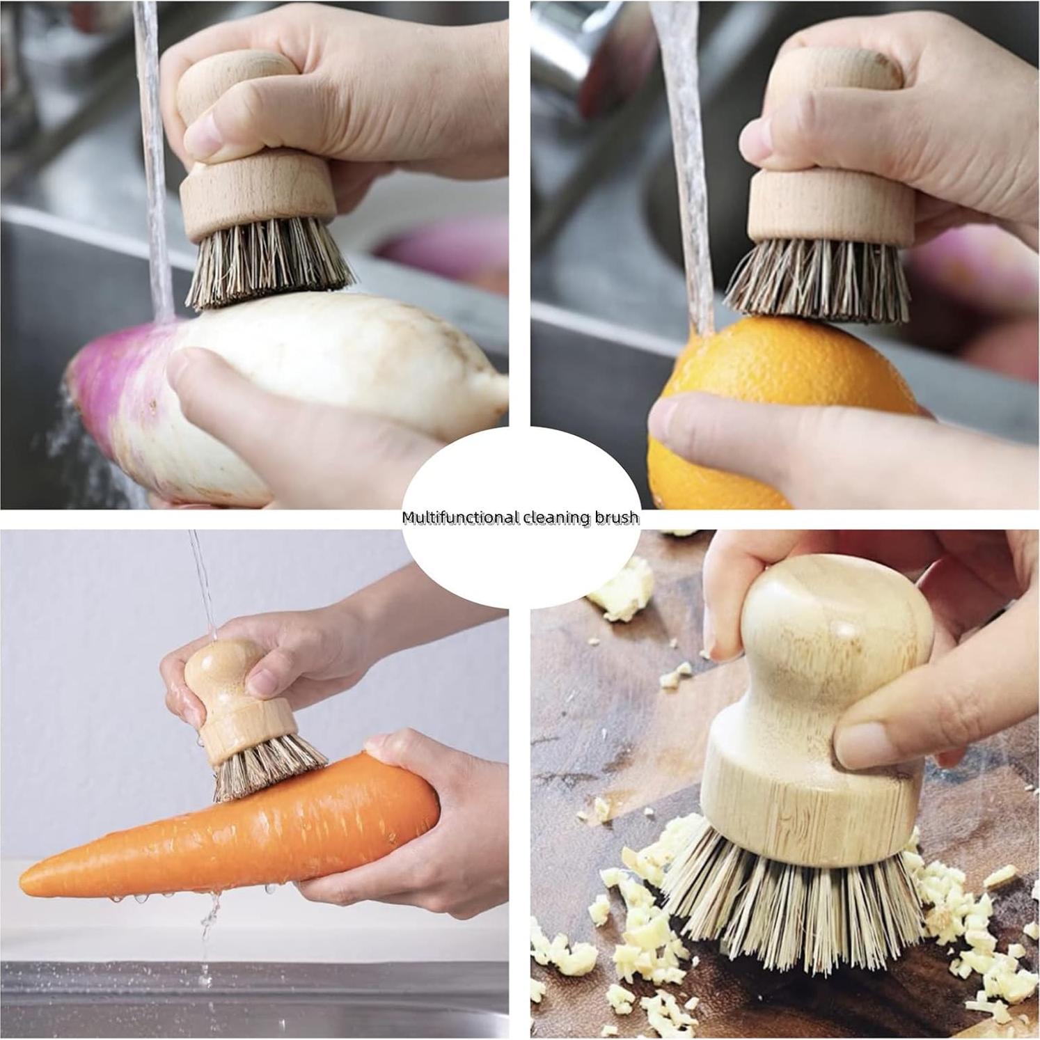 Cepillo de Limpieza de Verduras Agatige con Mango de Madera