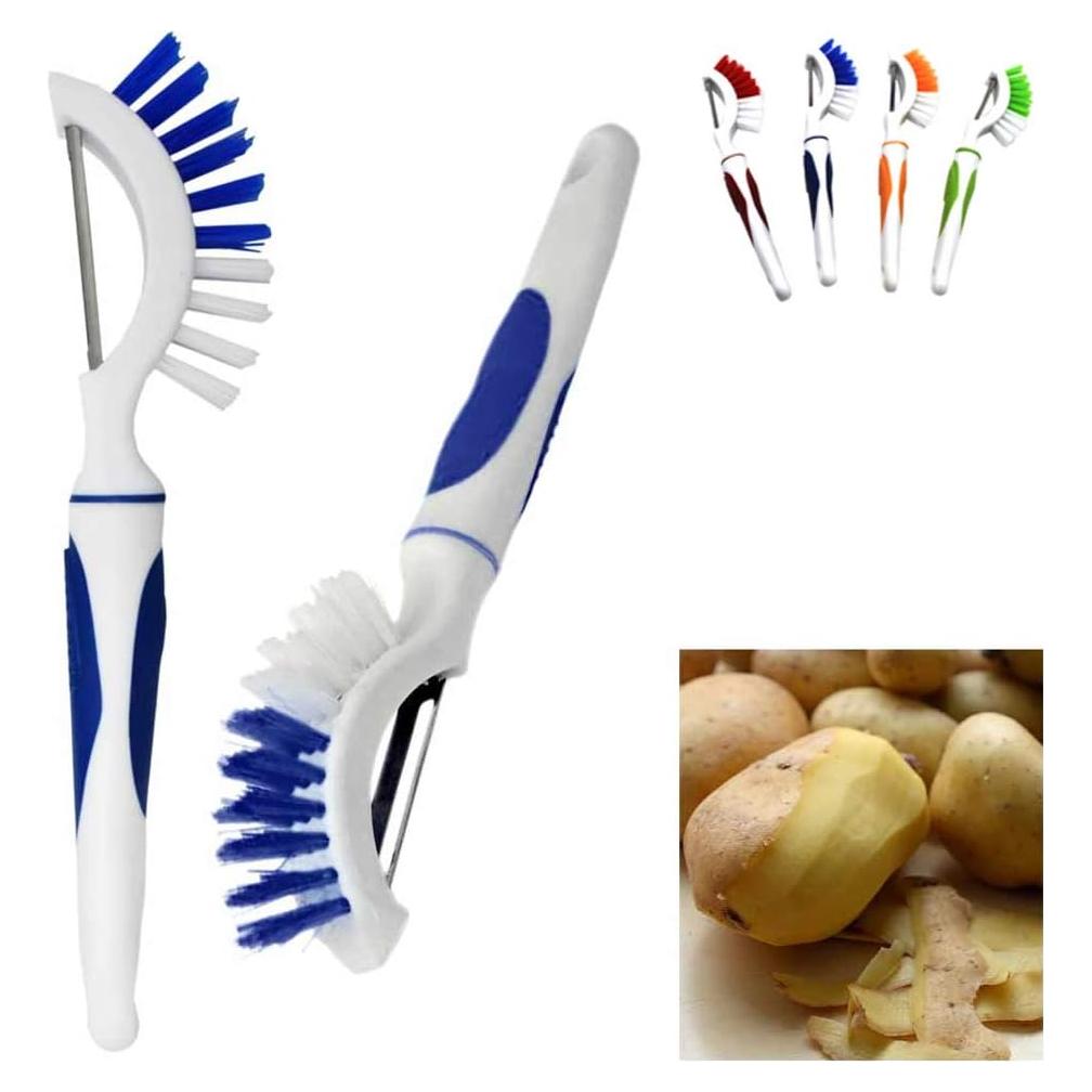 Cepillo y Pelador de Verduras Genérico 2 Pcs Azul