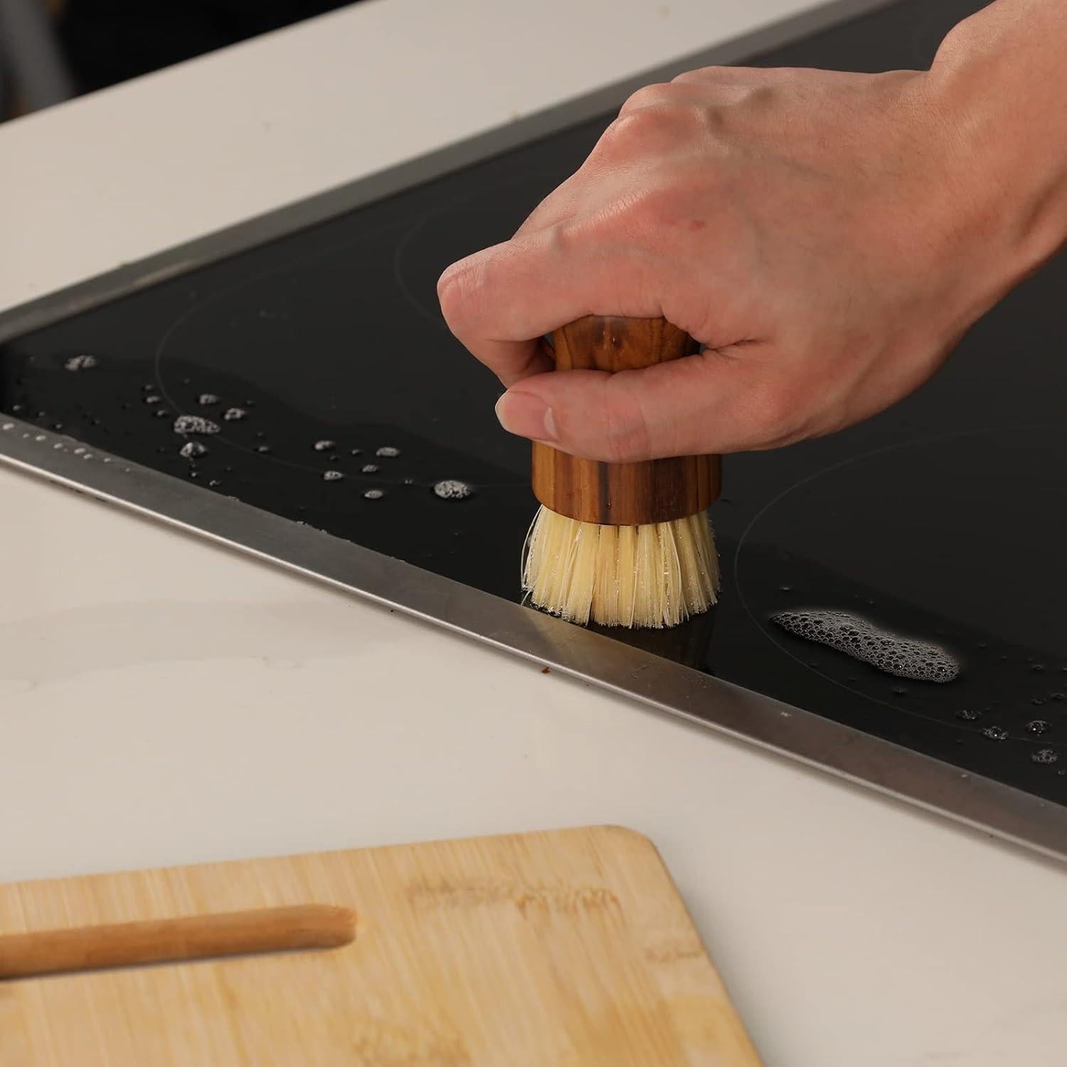 Set de 2 Cepillos de Fregado de Platos HTB - Madera de Teca y Sisal