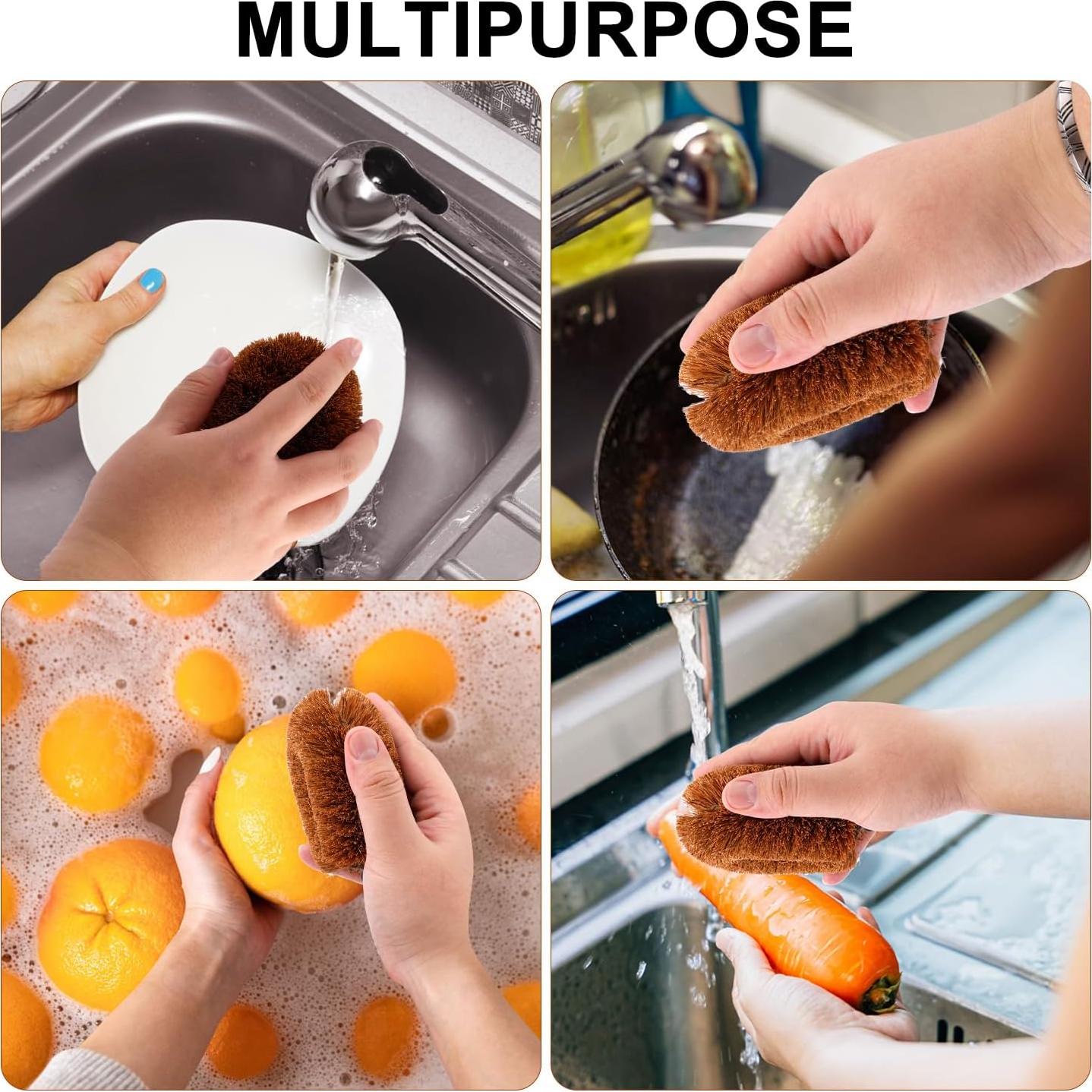 2 Cepillos de Limpieza de Verduras PEUTIER de Coco 8x9.5cm