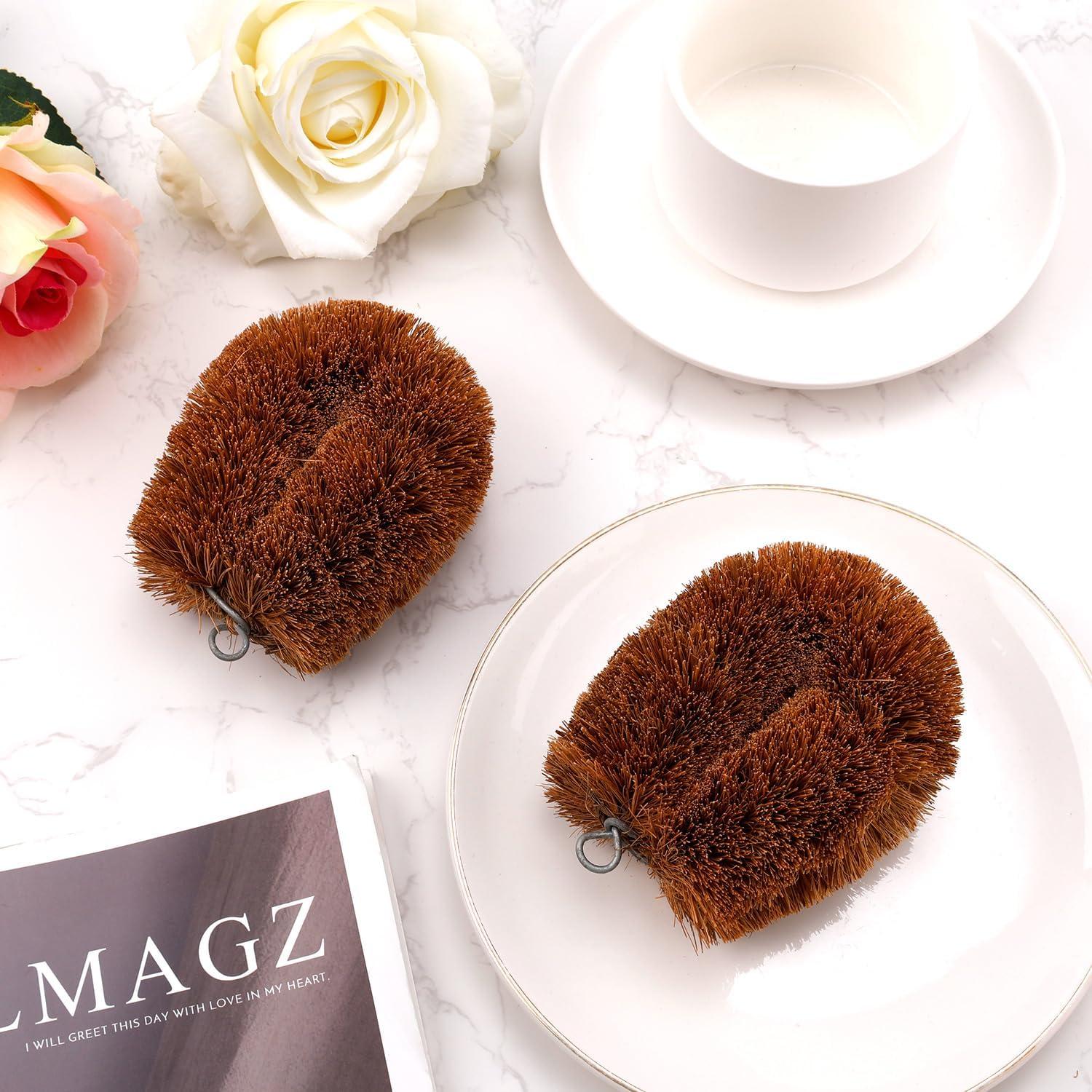 2 Cepillos de Limpieza de Verduras PEUTIER de Coco 8x9.5cm