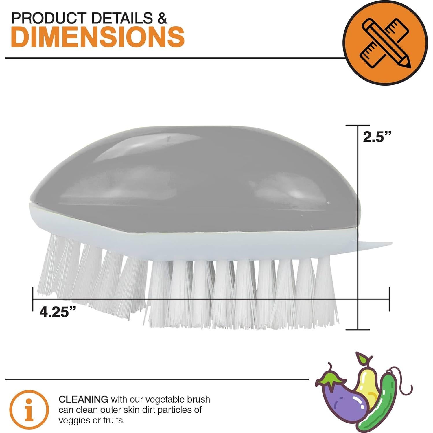 Cepillo de Frutas y Verduras EXULTIMATE con Cerdas de Nylon