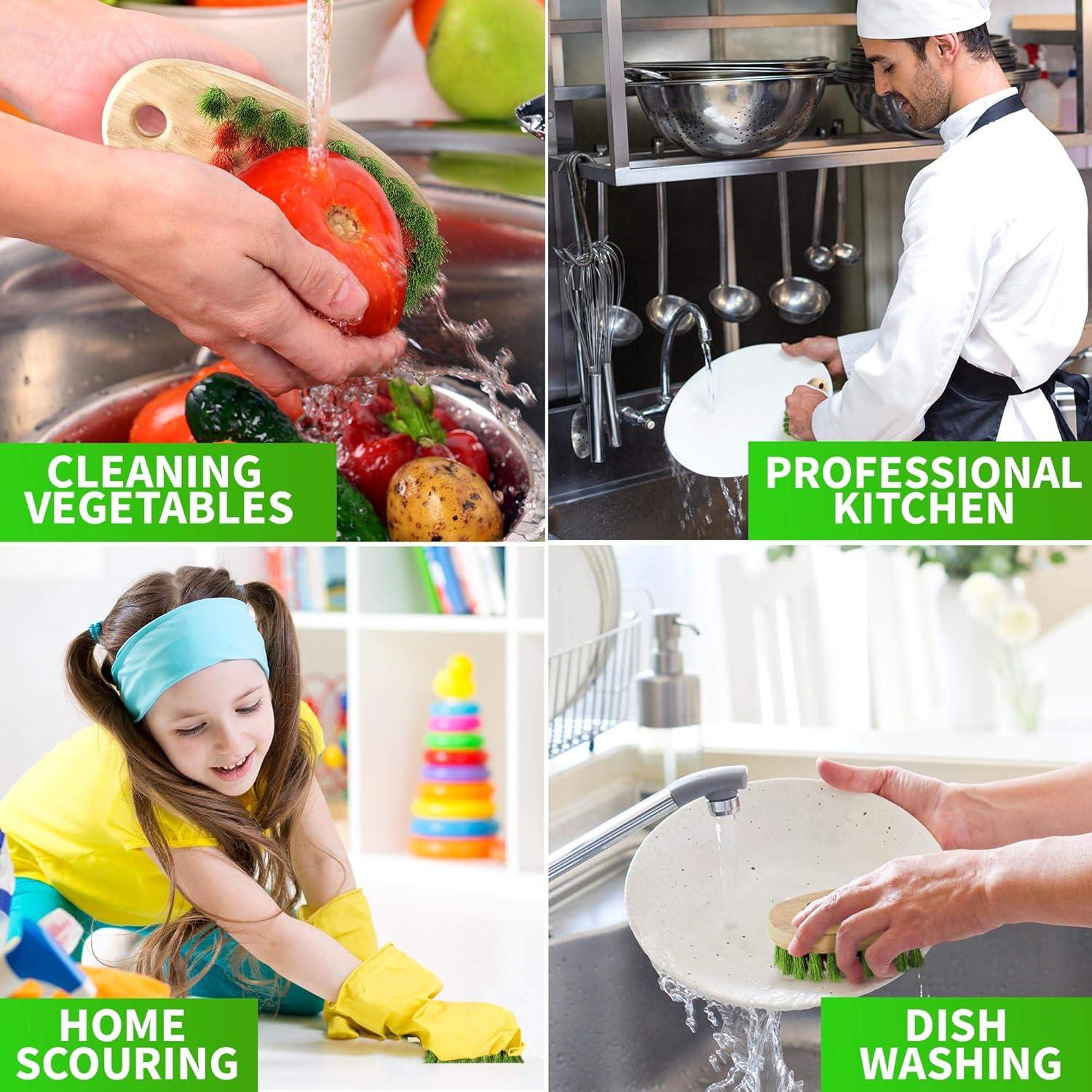 Cepillo Limpiador de Verduras KONEX - Mango de Madera, 1 Unidad