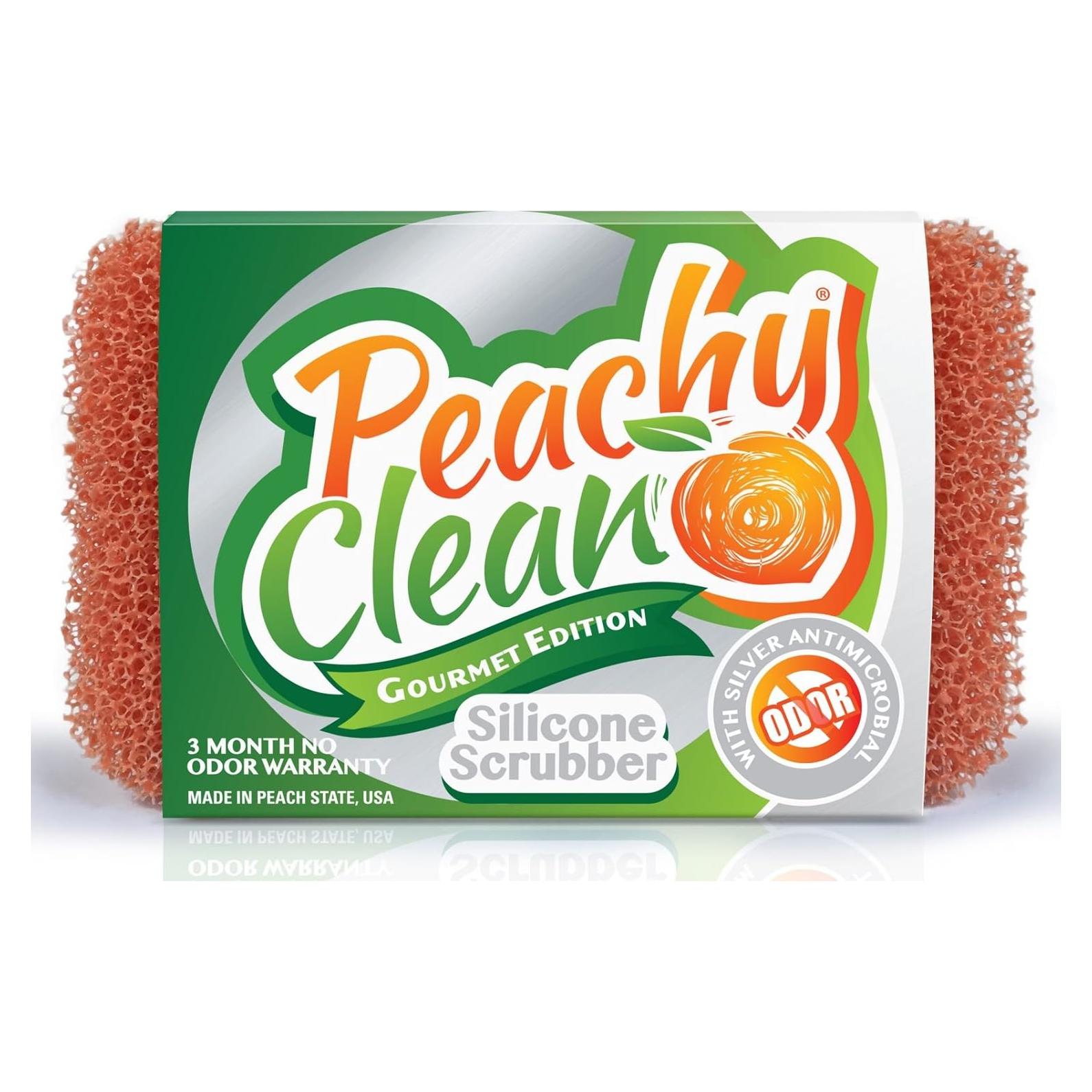 Esponja de Silicona Peachy Clean Naranja 40g para Limpieza