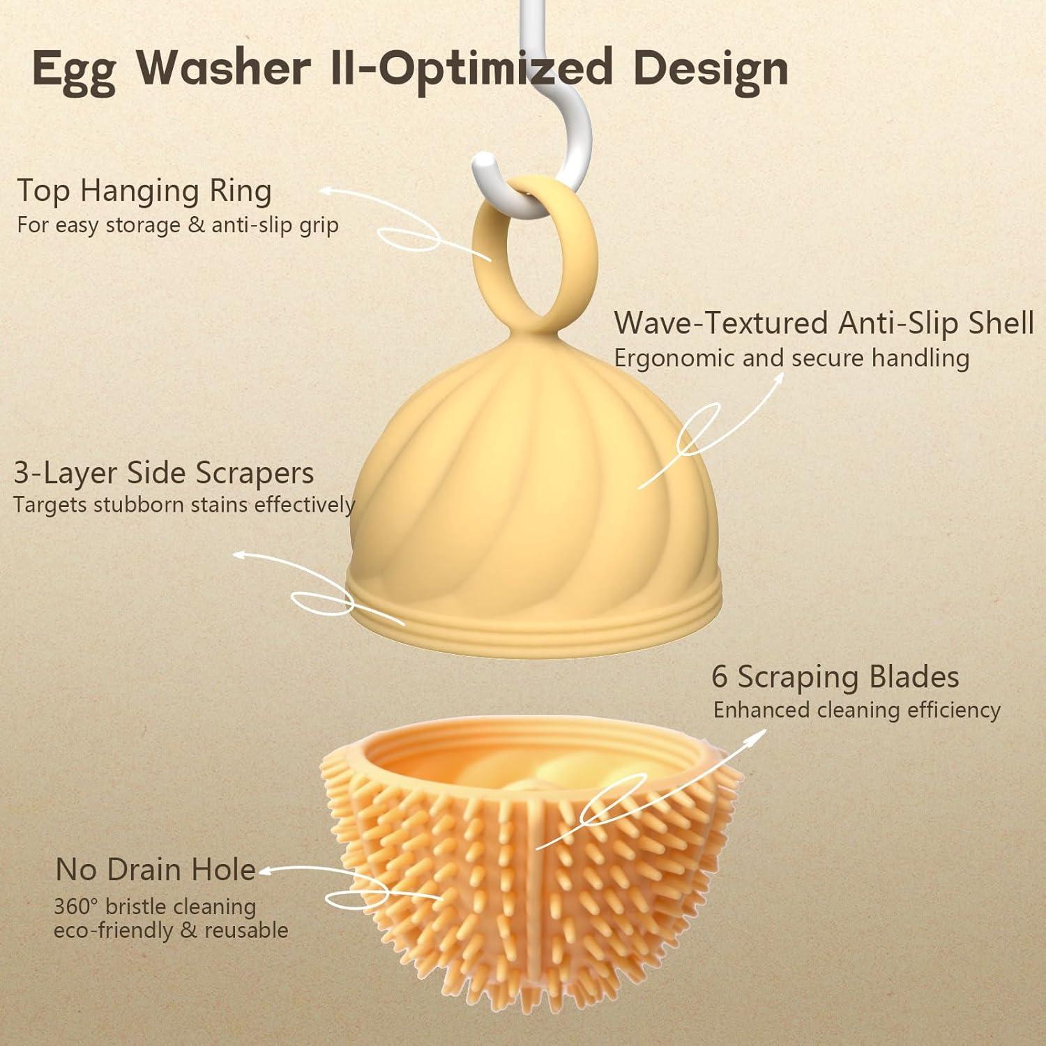 Lavadora de Huevos DoID Tag Egg QX - Silicona Amarillo 1 Pcs