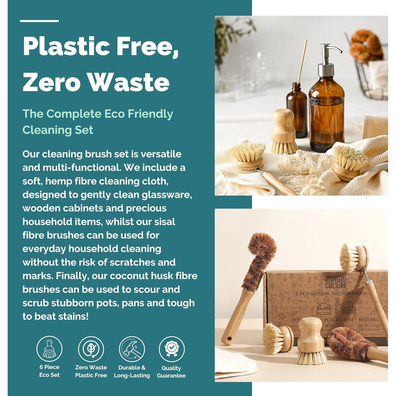 Juego de 6 Cepillos Ecológicos Jungle Culture de Bambú